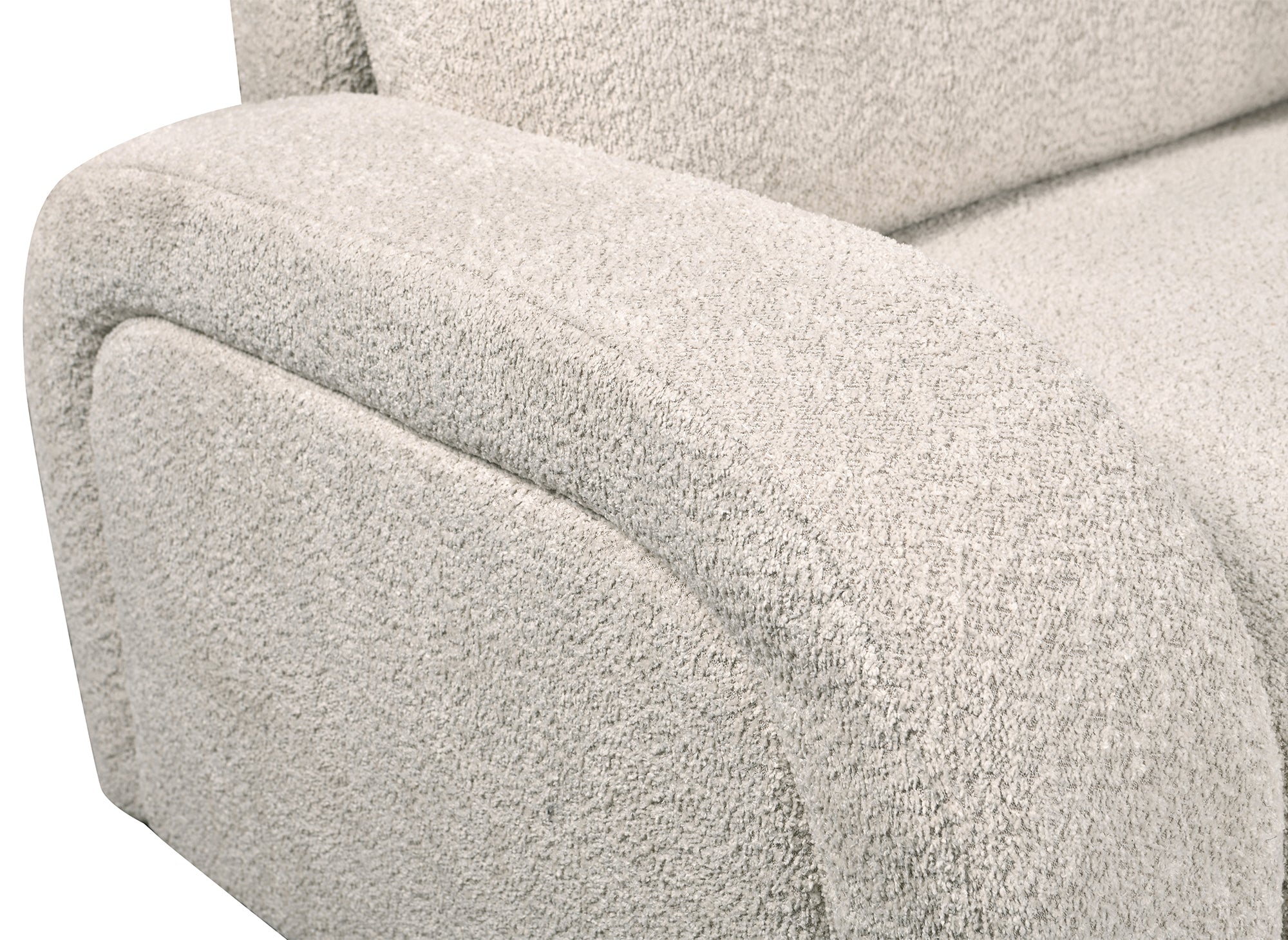 MAYORA 3-Sitzer-Umbausofa aus ecrufarbenem Bouclé-Stoff