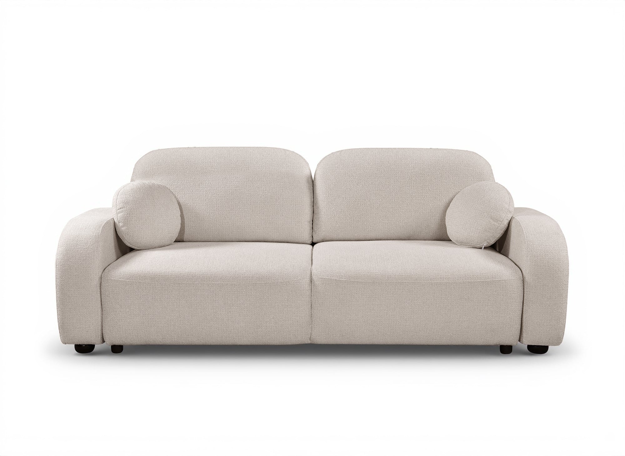 MAYORA 3-Sitzer-Umbausofa aus beigem Bouclé-Stoff