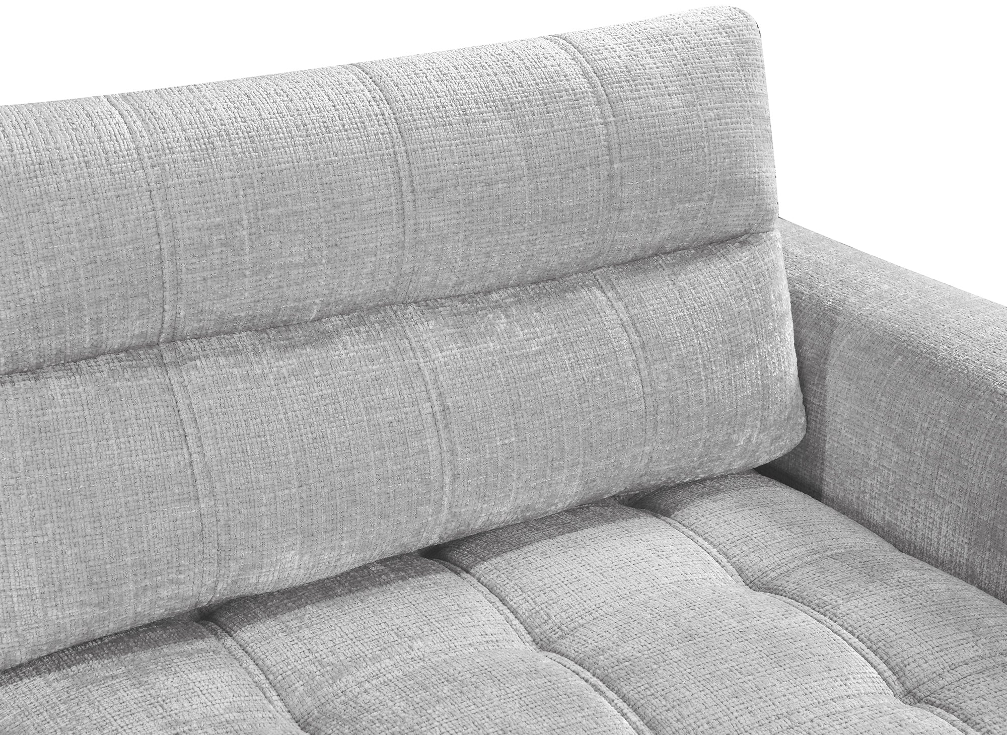 RALYA 3-Sitzer-Schlafsofa aus grau meliertem Samt mit Stauraum