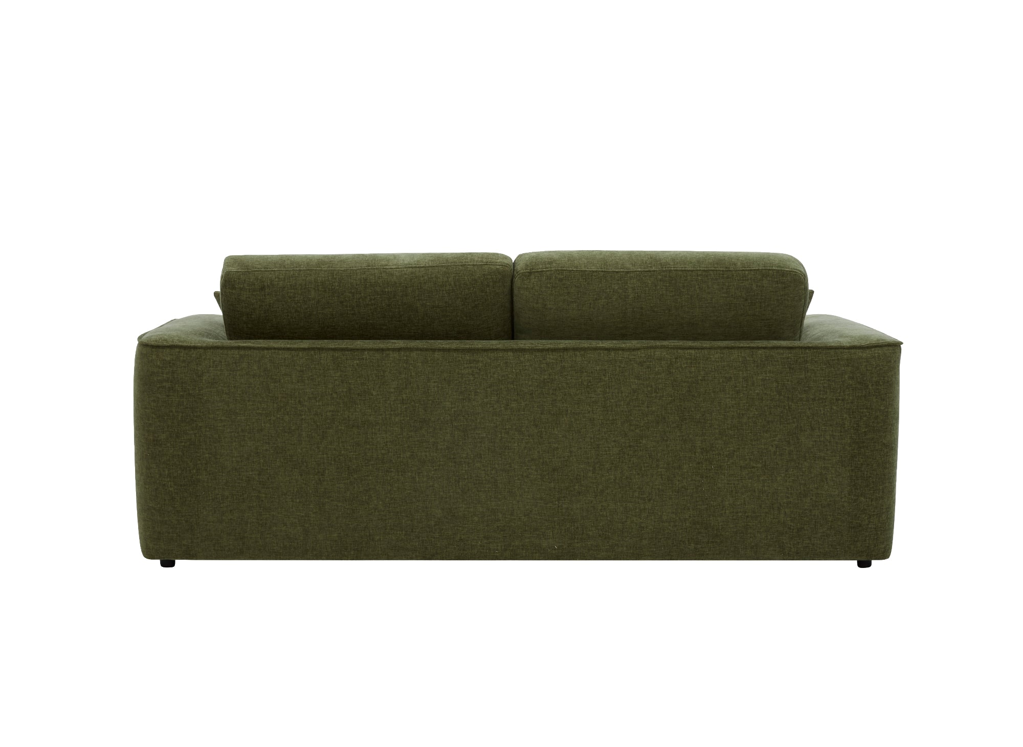 ABELIA 3-Sitzer-Sofa mit gerader Sitzfläche in olivgrünem, meliertem Samt