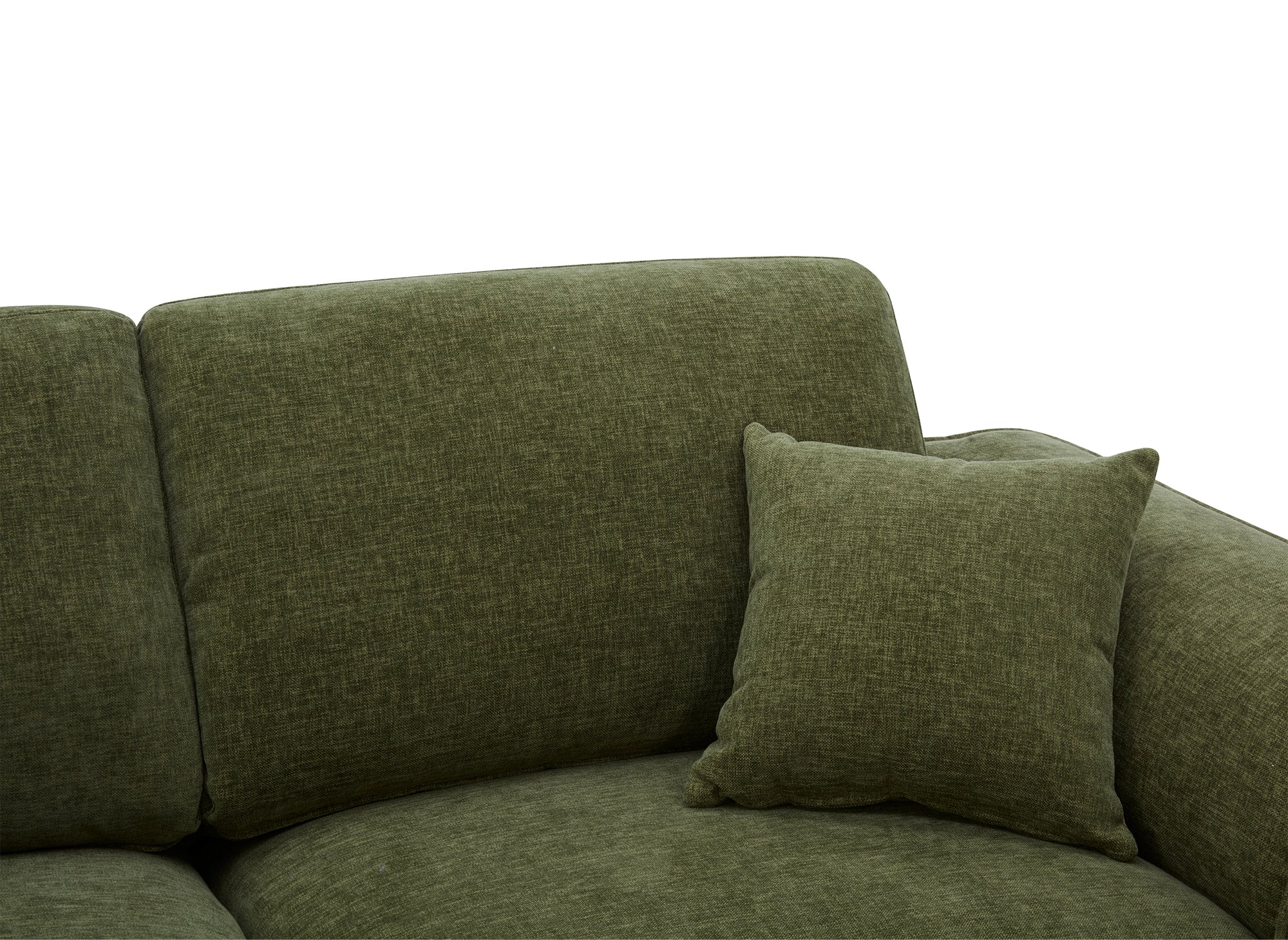 ABELIA 3-Sitzer-Sofa mit gerader Sitzfläche in olivgrünem, meliertem Samt