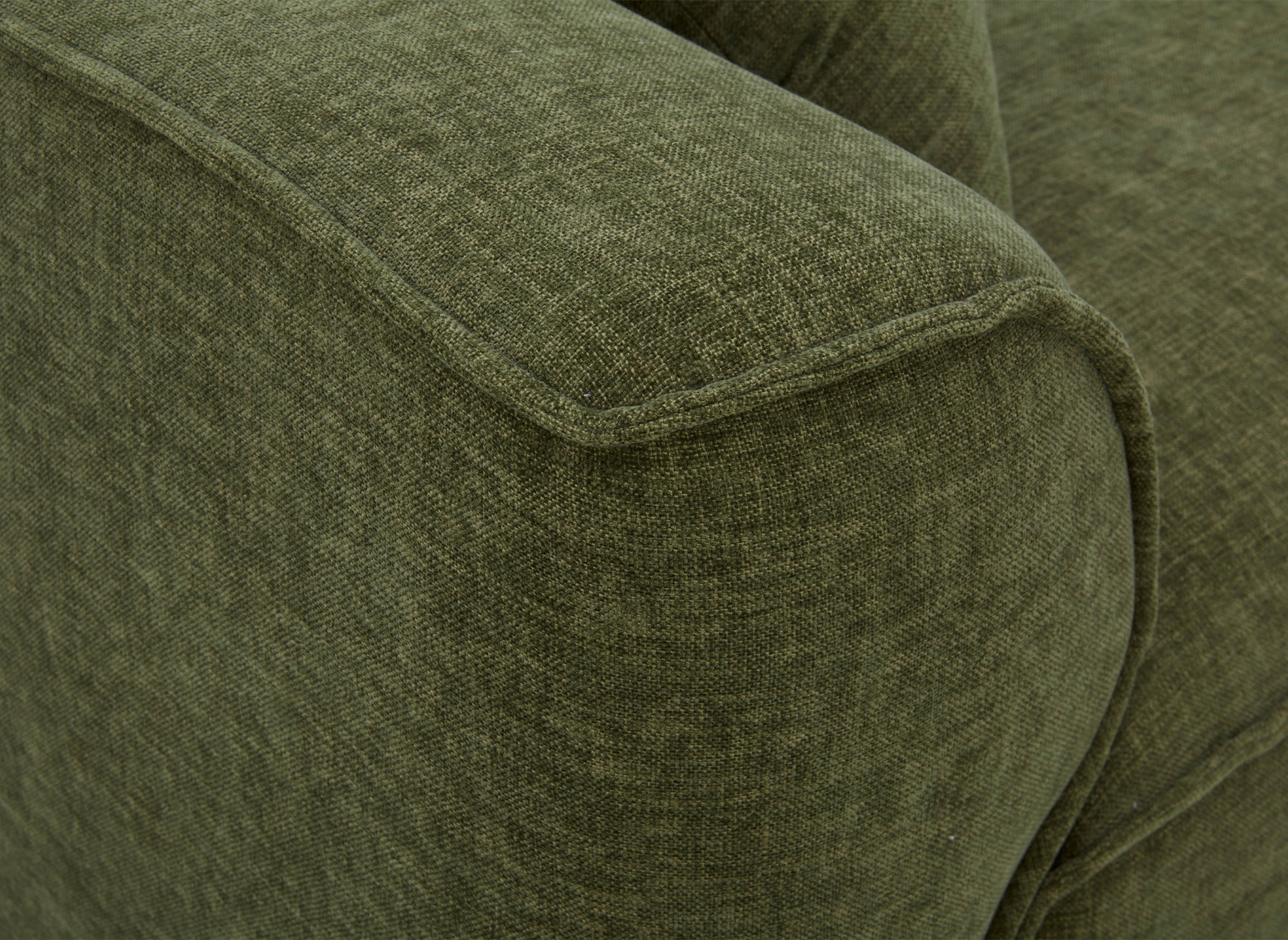 ABELIA 3-Sitzer-Sofa mit gerader Sitzfläche in olivgrünem, meliertem Samt