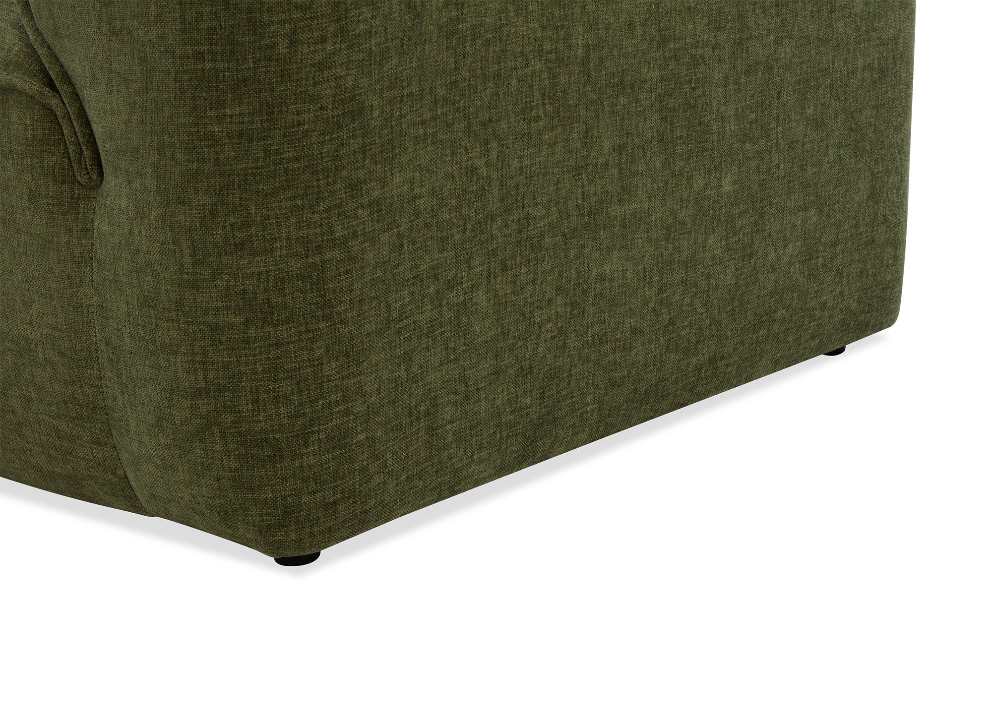 ABELIA 3-Sitzer-Sofa mit gerader Sitzfläche in olivgrünem, meliertem Samt