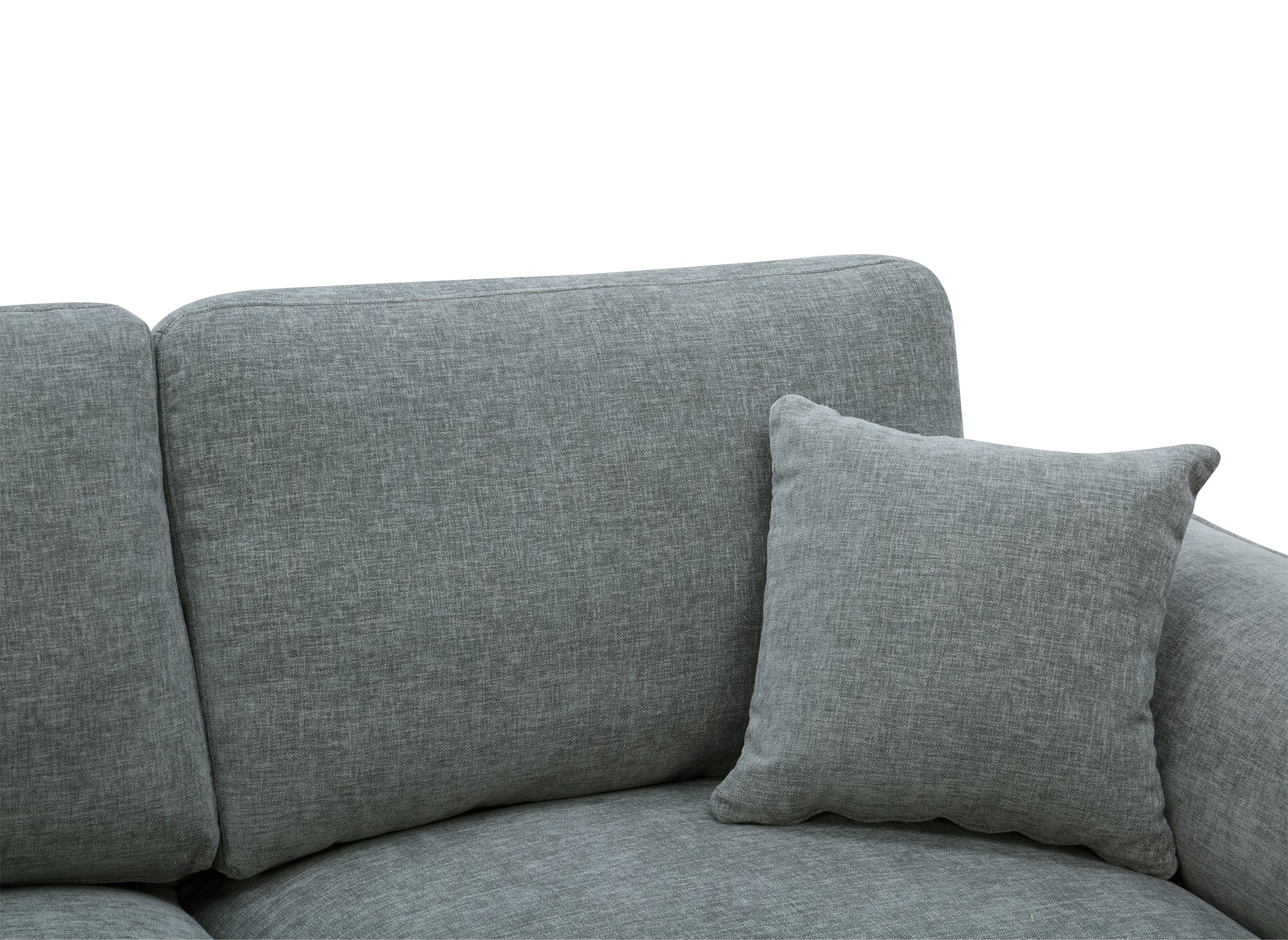 ABELIA 3-Sitzer-Sofa mit gerader Form in meliertem grauem Samt