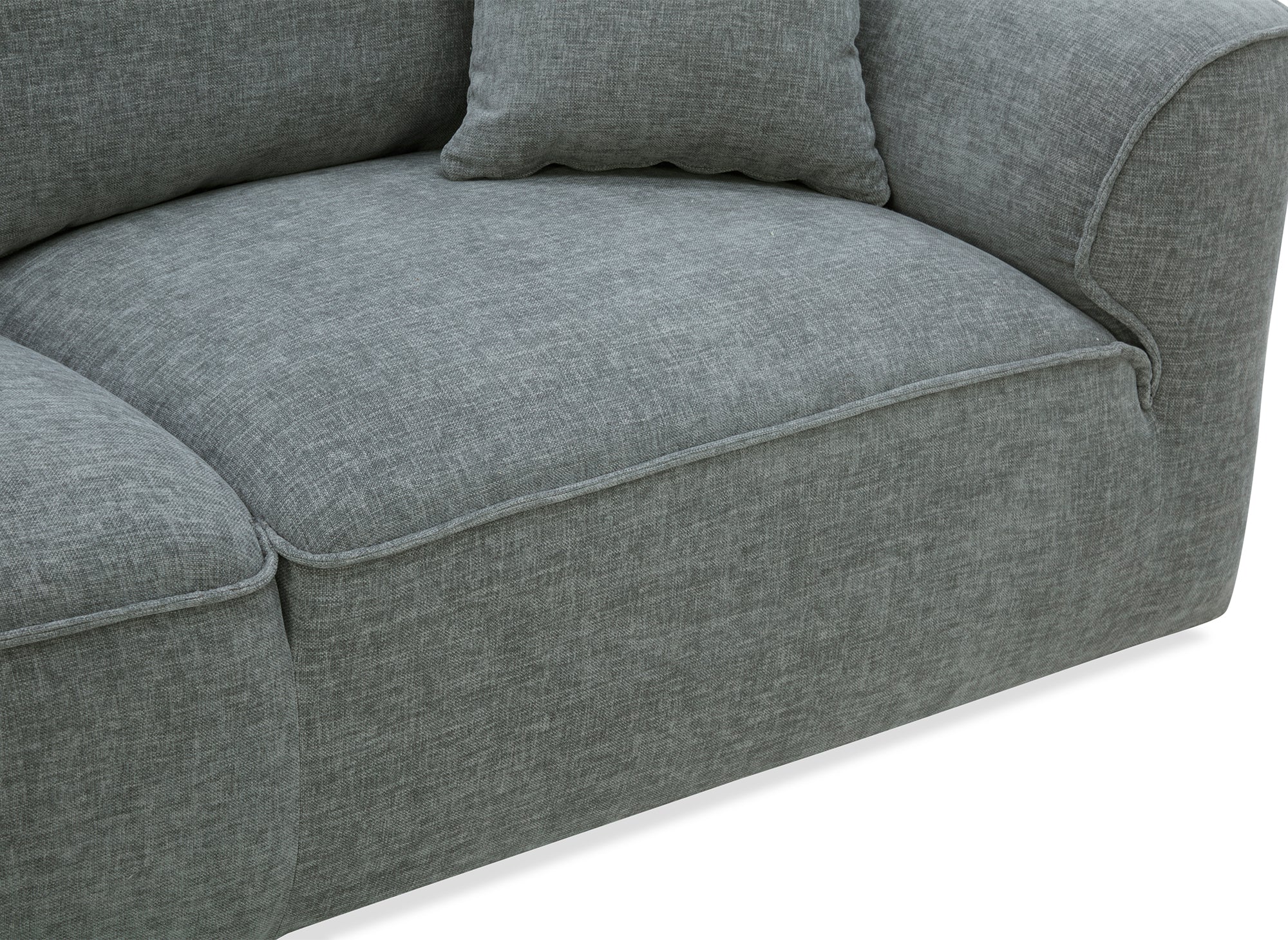 ABELIA 3-Sitzer-Sofa mit gerader Form in meliertem grauem Samt