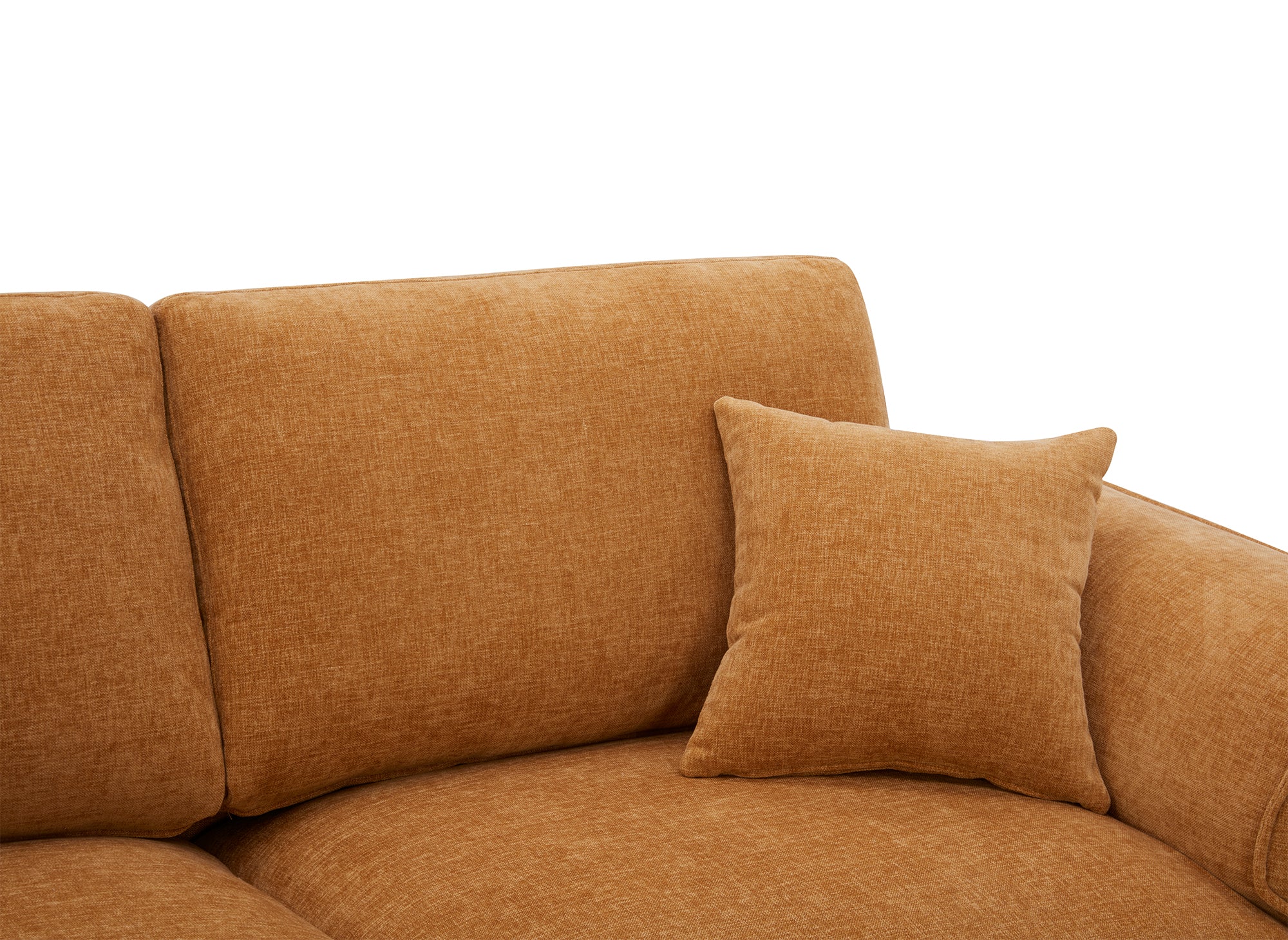 ABELIA 3-Sitzer-Sofa mit gerader Sitzfläche in senfgelbem, meliertem Samt