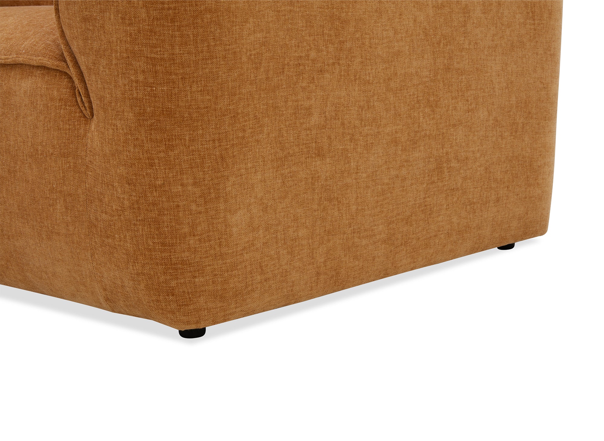 ABELIA 3-Sitzer-Sofa mit gerader Sitzfläche in senfgelbem, meliertem Samt