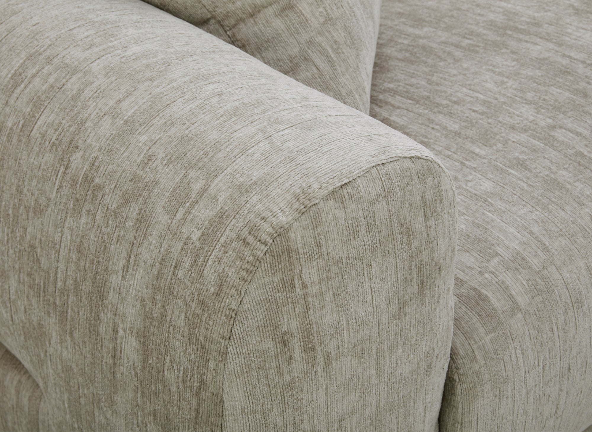 BALIANE Ecksofa aus taupefarbenem, gesprenkeltem Samt