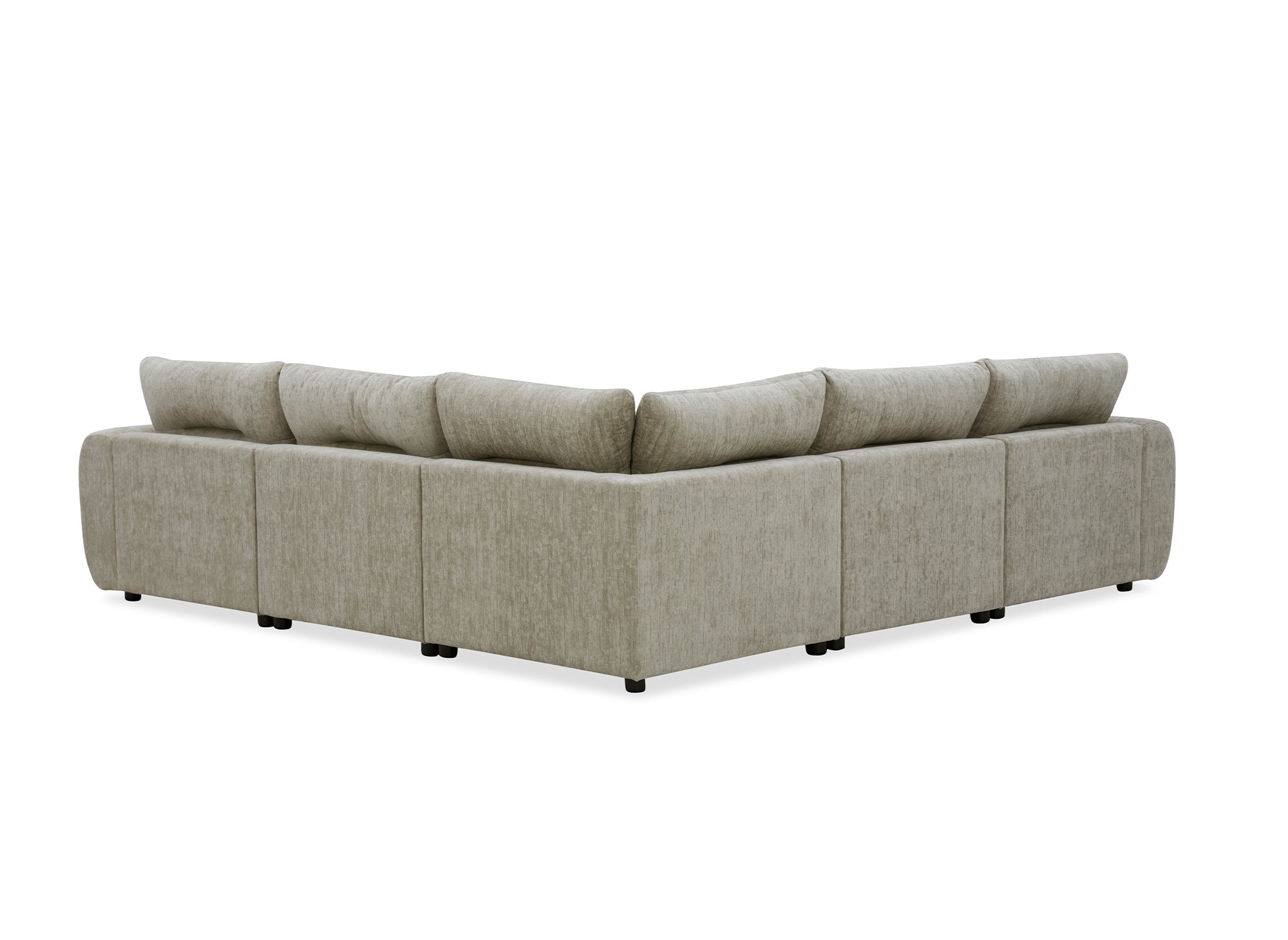 BALIANE Ecksofa aus taupefarbenem, gesprenkeltem Samt