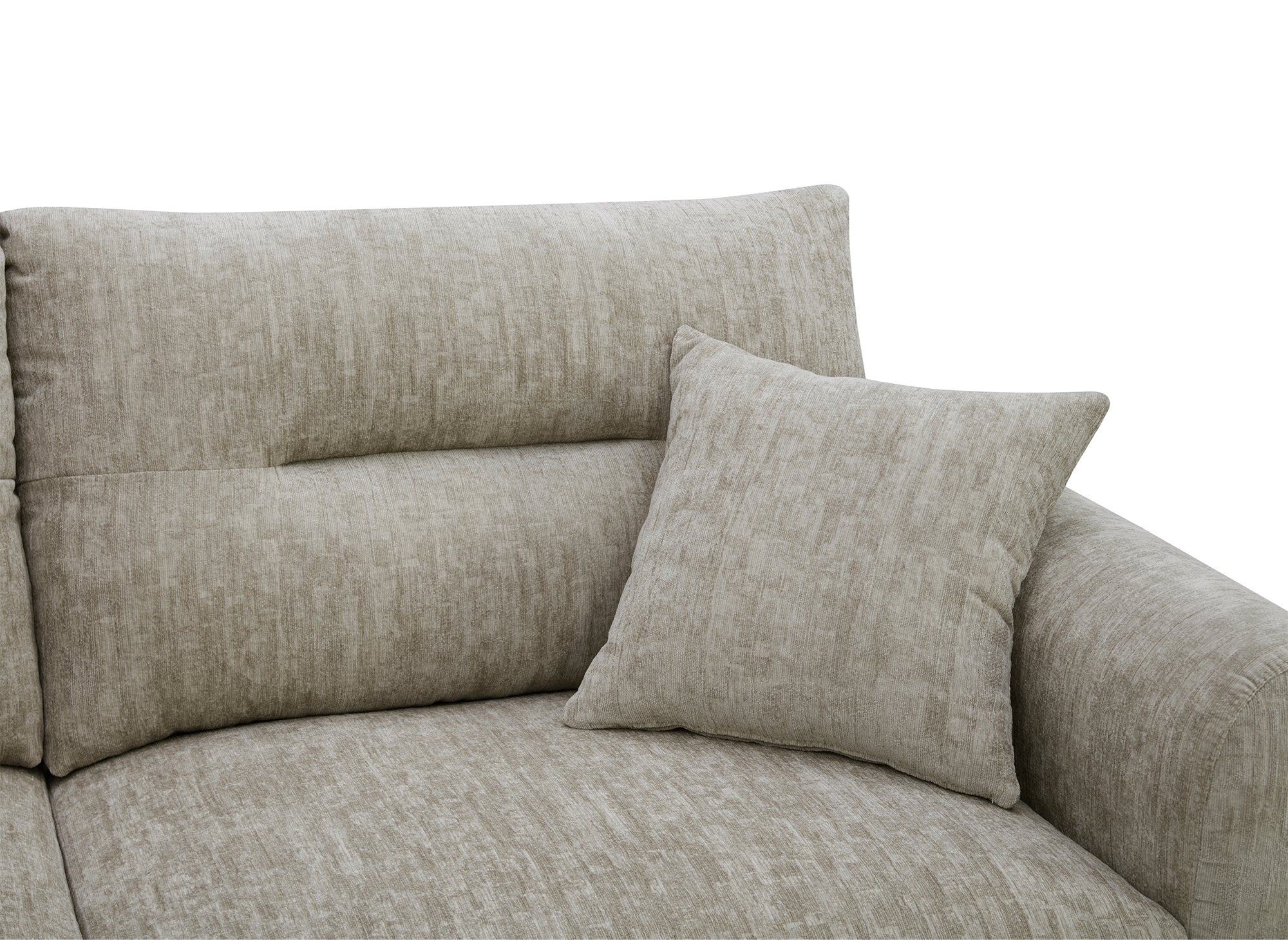 BALIANE Ecksofa aus taupefarbenem, gesprenkeltem Samt