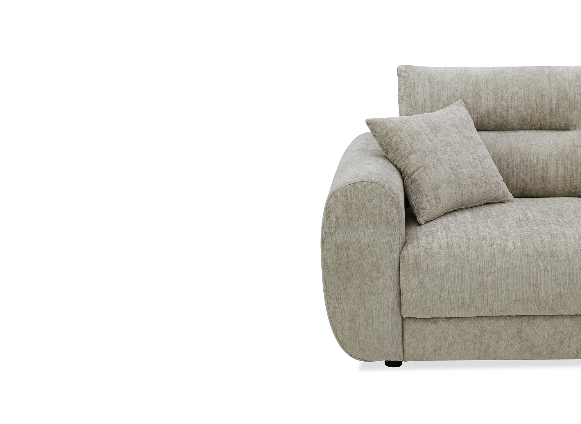 BALIANE Ecksofa aus taupefarbenem, gesprenkeltem Samt