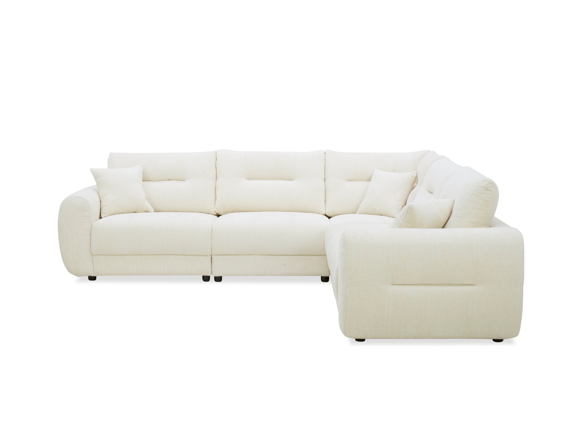 BALIANE Ecksofa aus beigefarbenem, meliertem Samt