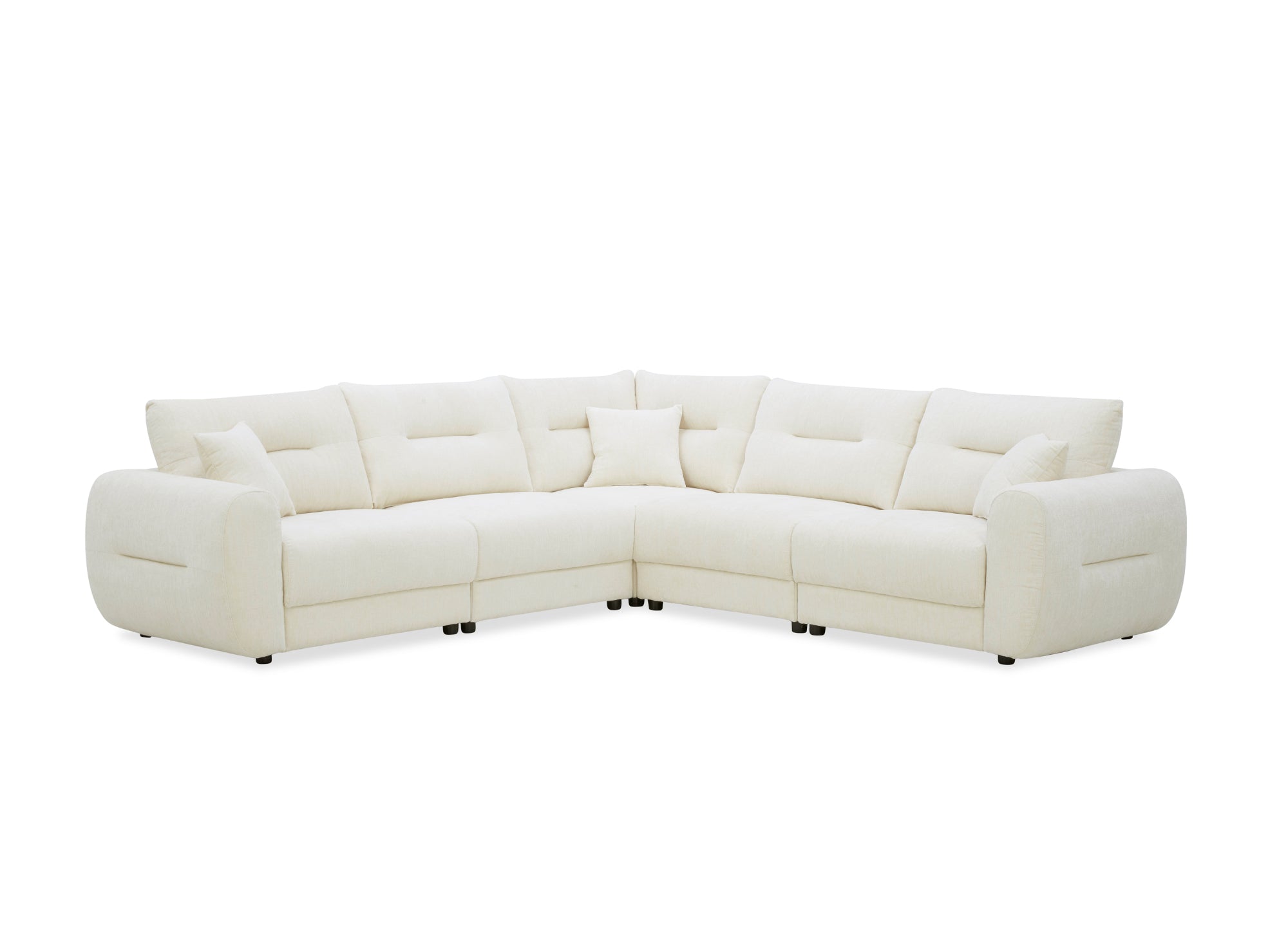 BALIANE Ecksofa aus beigefarbenem, meliertem Samt