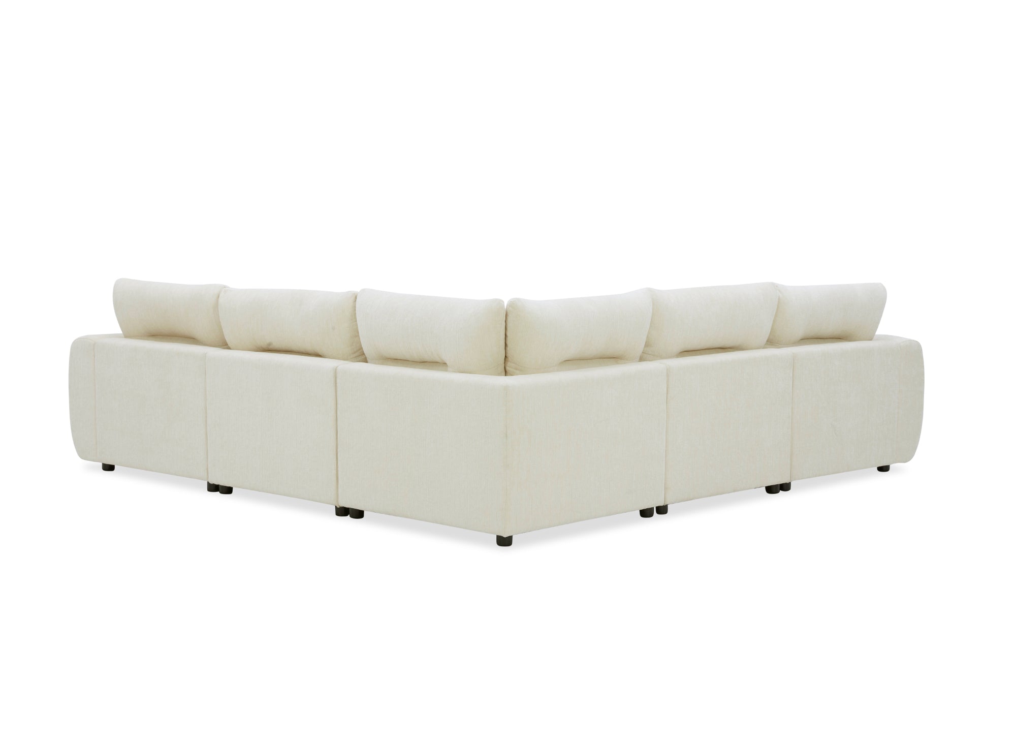 BALIANE Ecksofa aus beigefarbenem, meliertem Samt