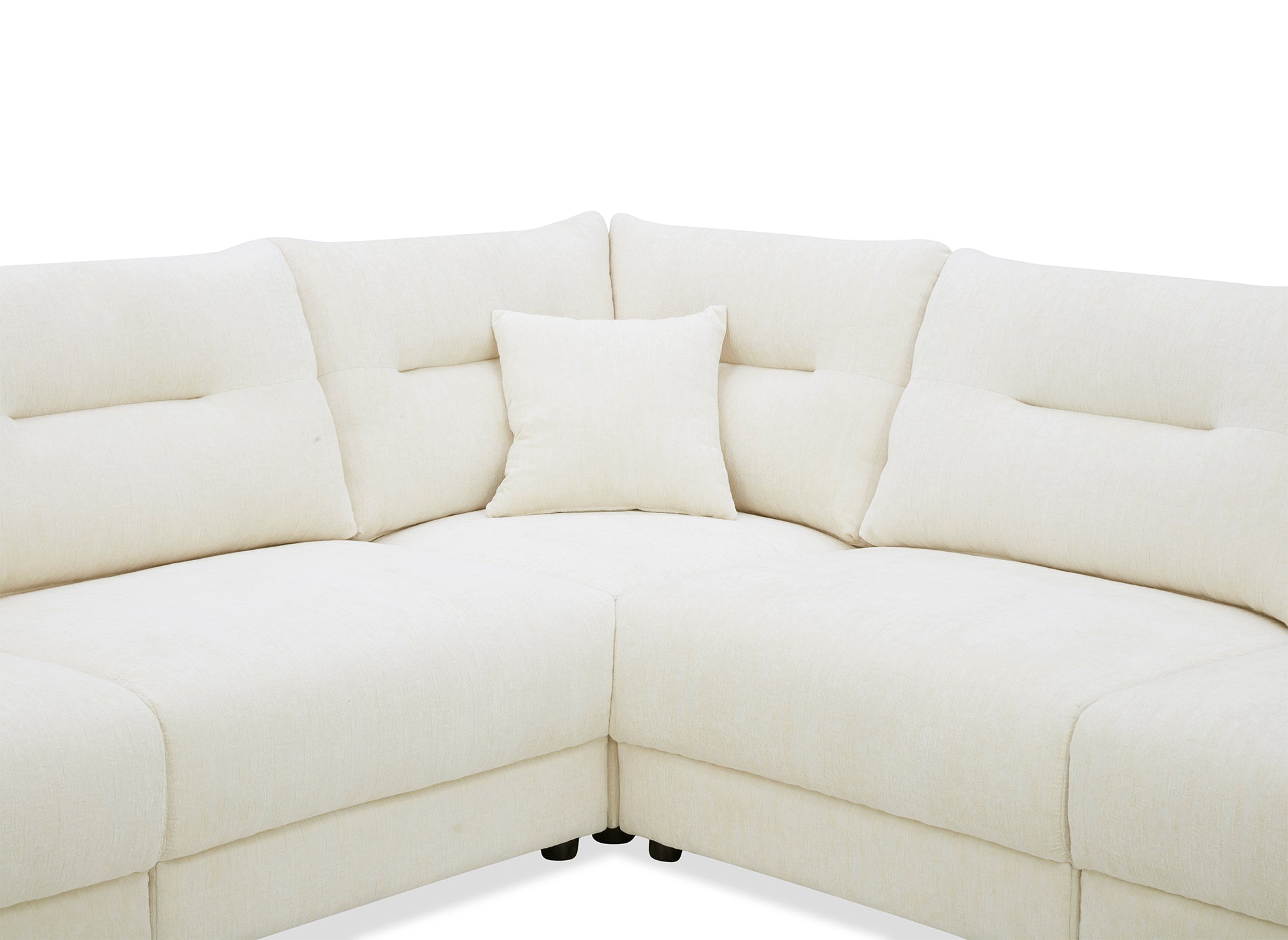 BALIANE Ecksofa aus beigefarbenem, meliertem Samt