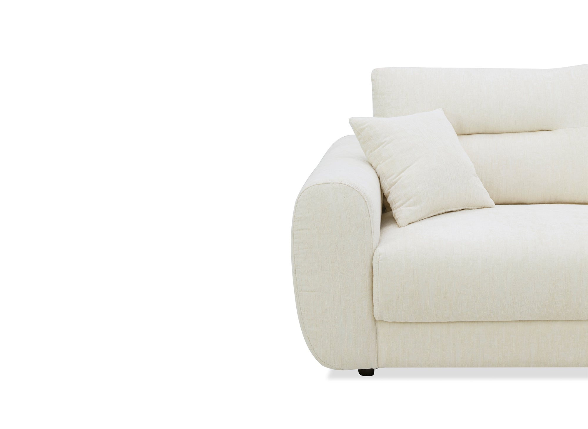 BALIANE Ecksofa aus beigefarbenem, meliertem Samt