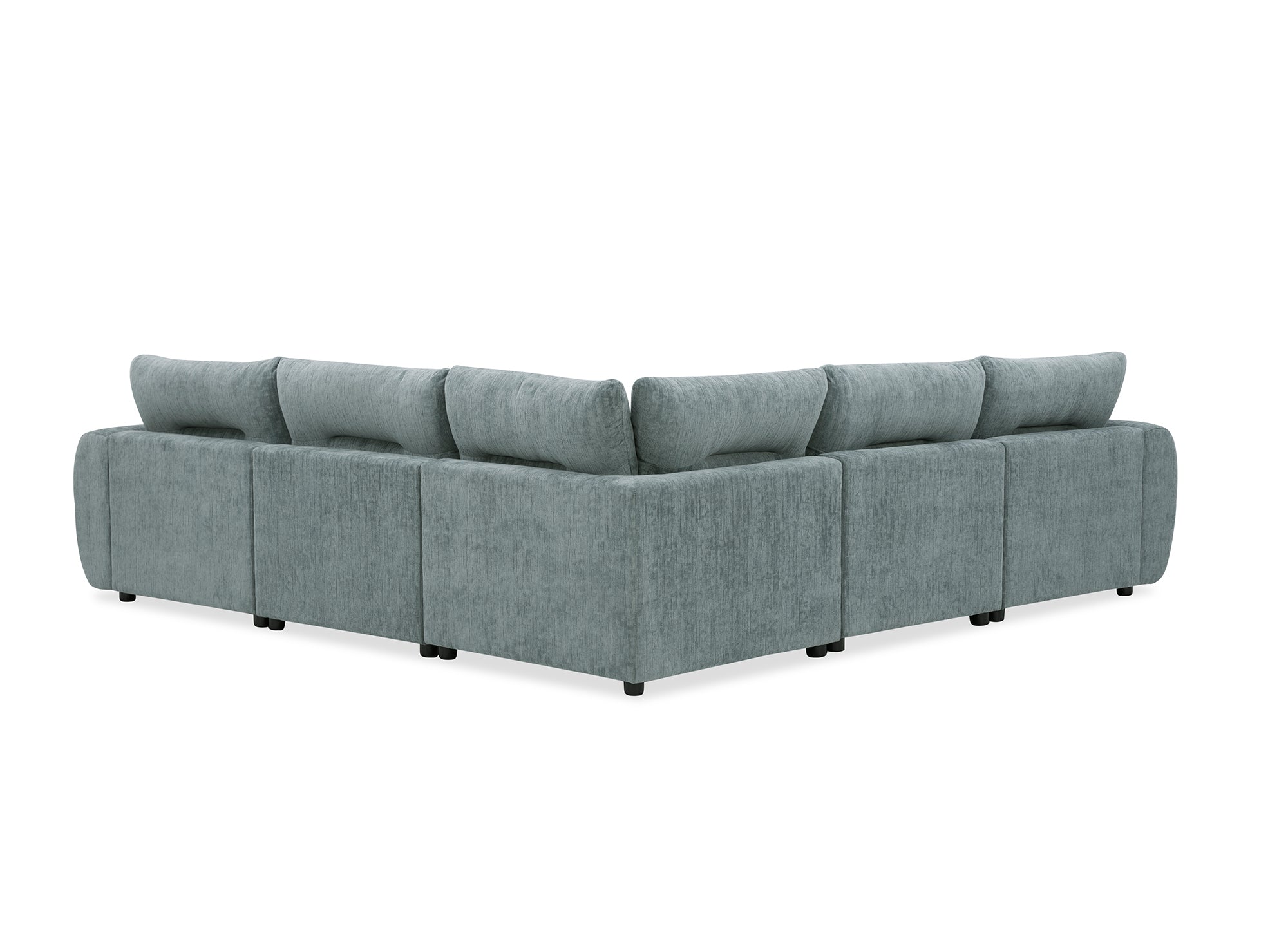 BALIANE Ecksofa aus blauem, gesprenkeltem Samt