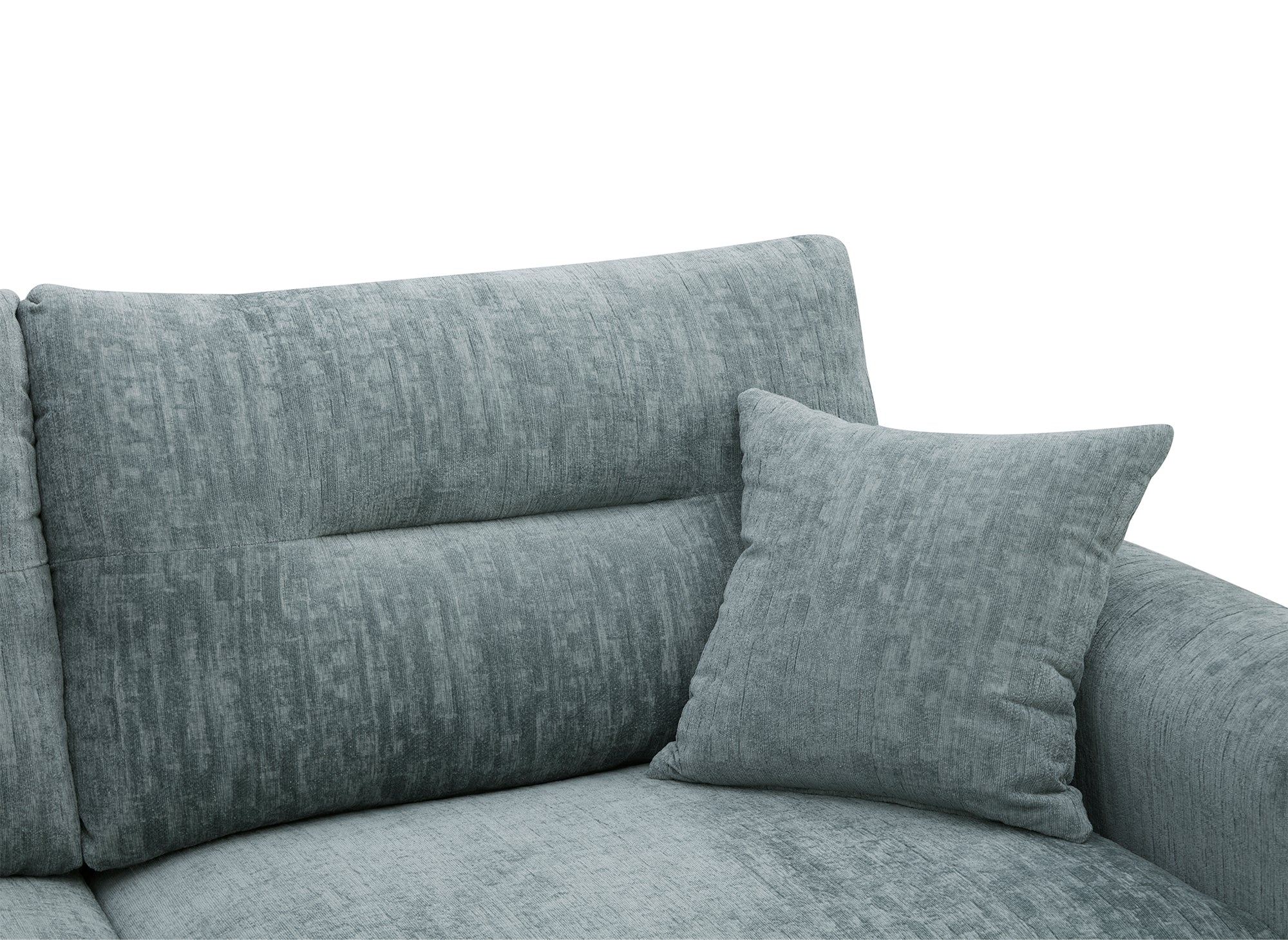 BALIANE Ecksofa aus blauem, gesprenkeltem Samt