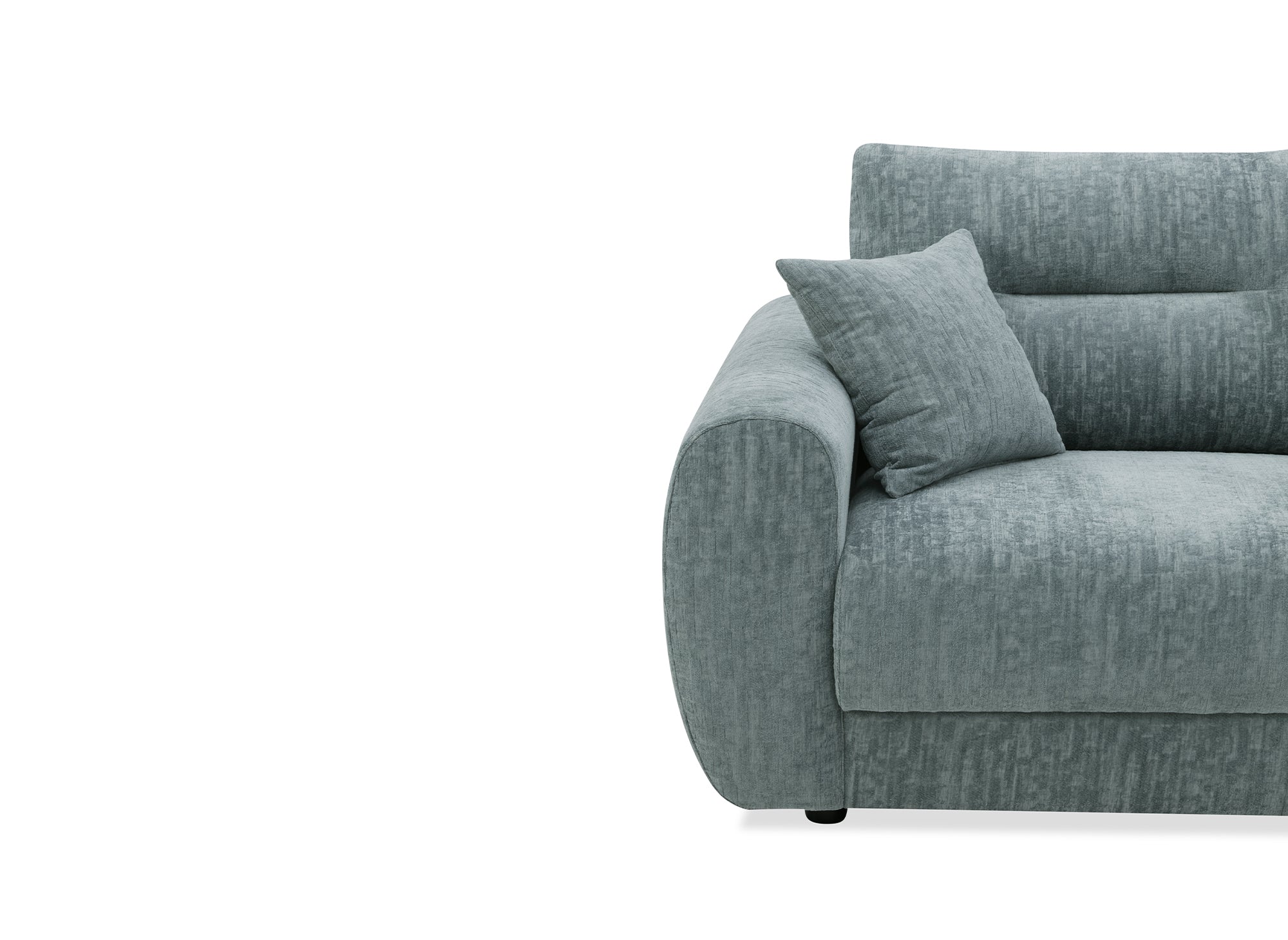 BALIANE Ecksofa aus blauem, gesprenkeltem Samt
