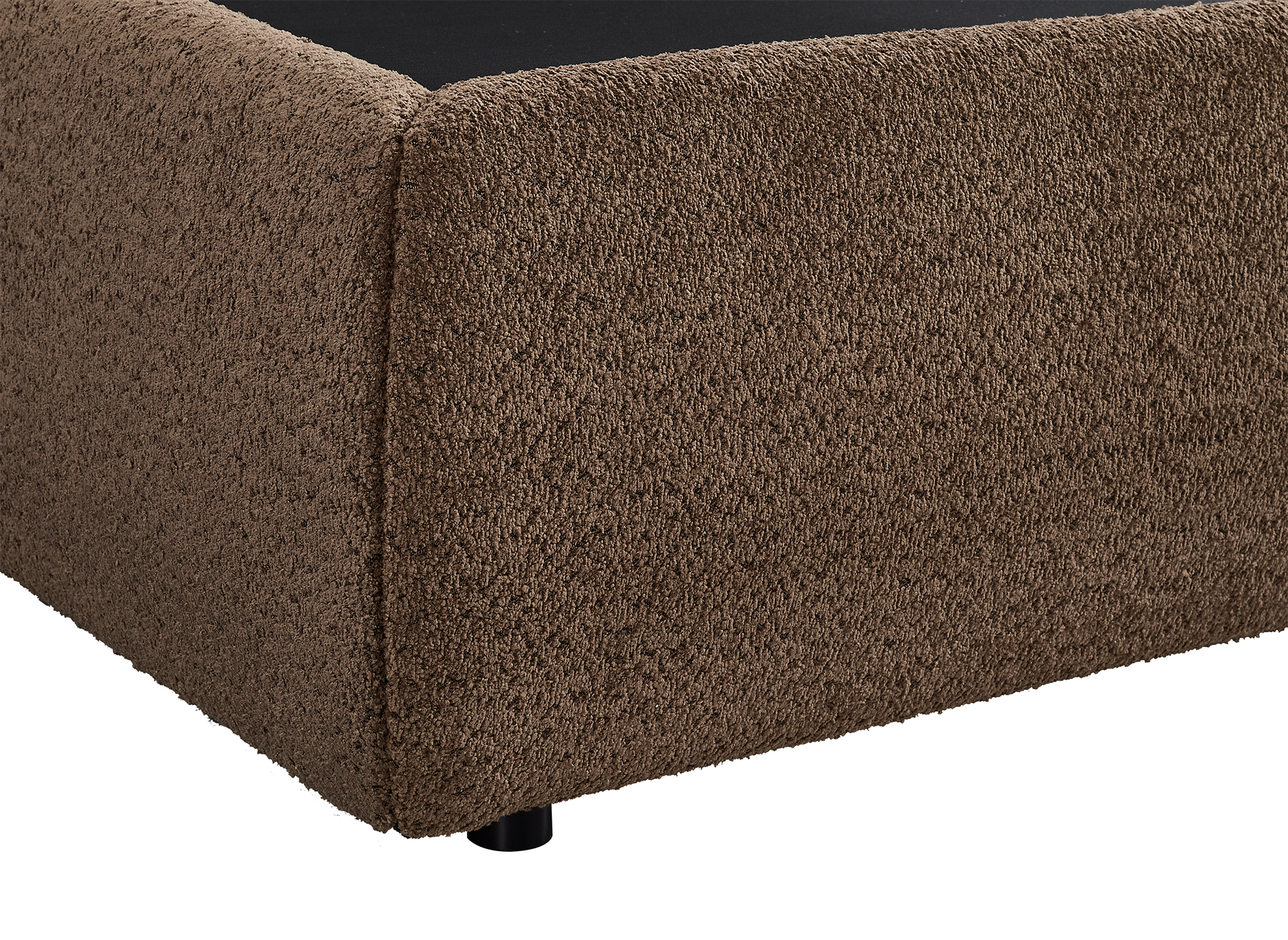 MELY Bett mit Stauraum aus Frottee, braun, 180 x 200 cm