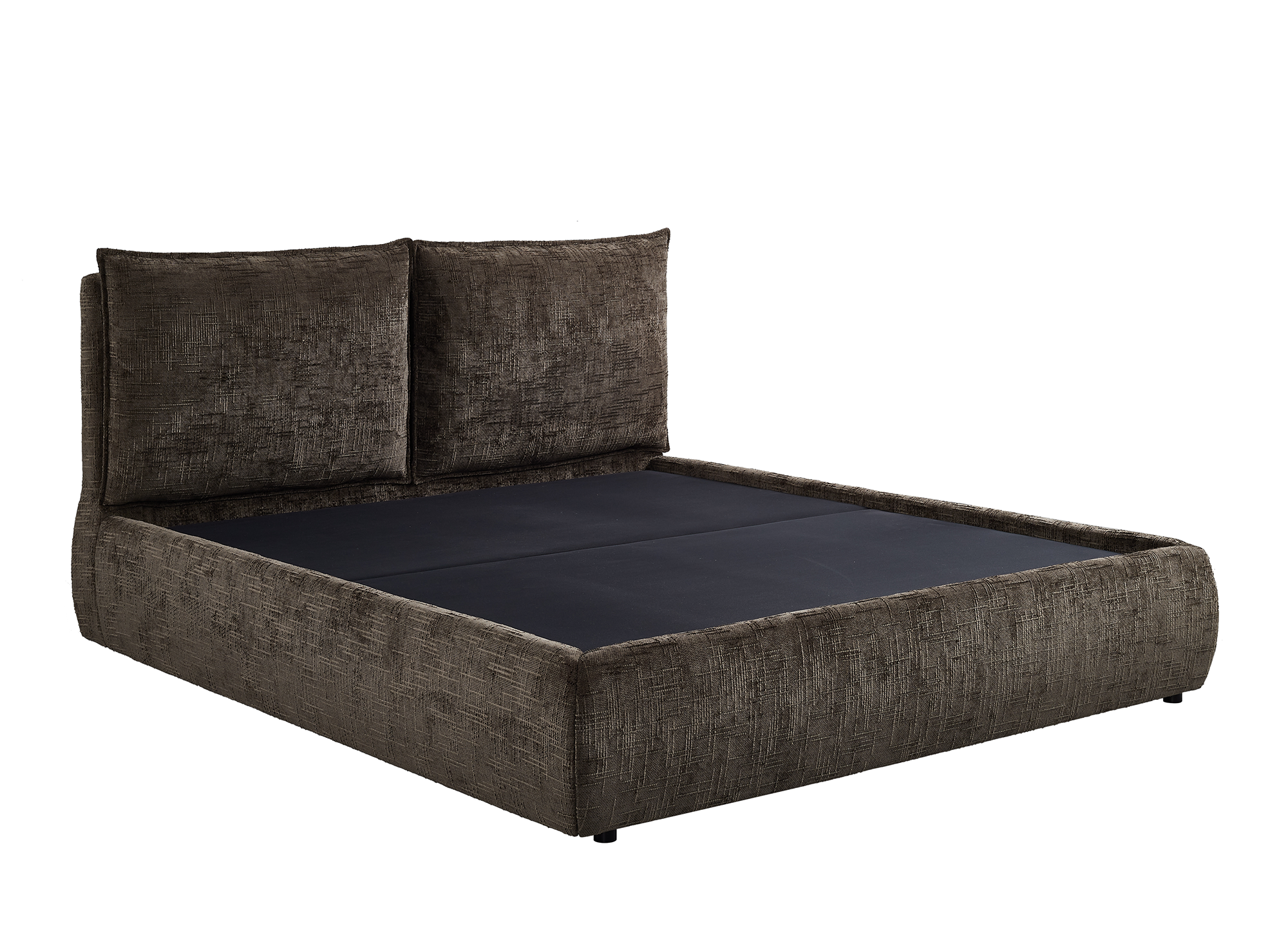 MELY Bettkasten aus braun meliertem Samt 180x200 cm