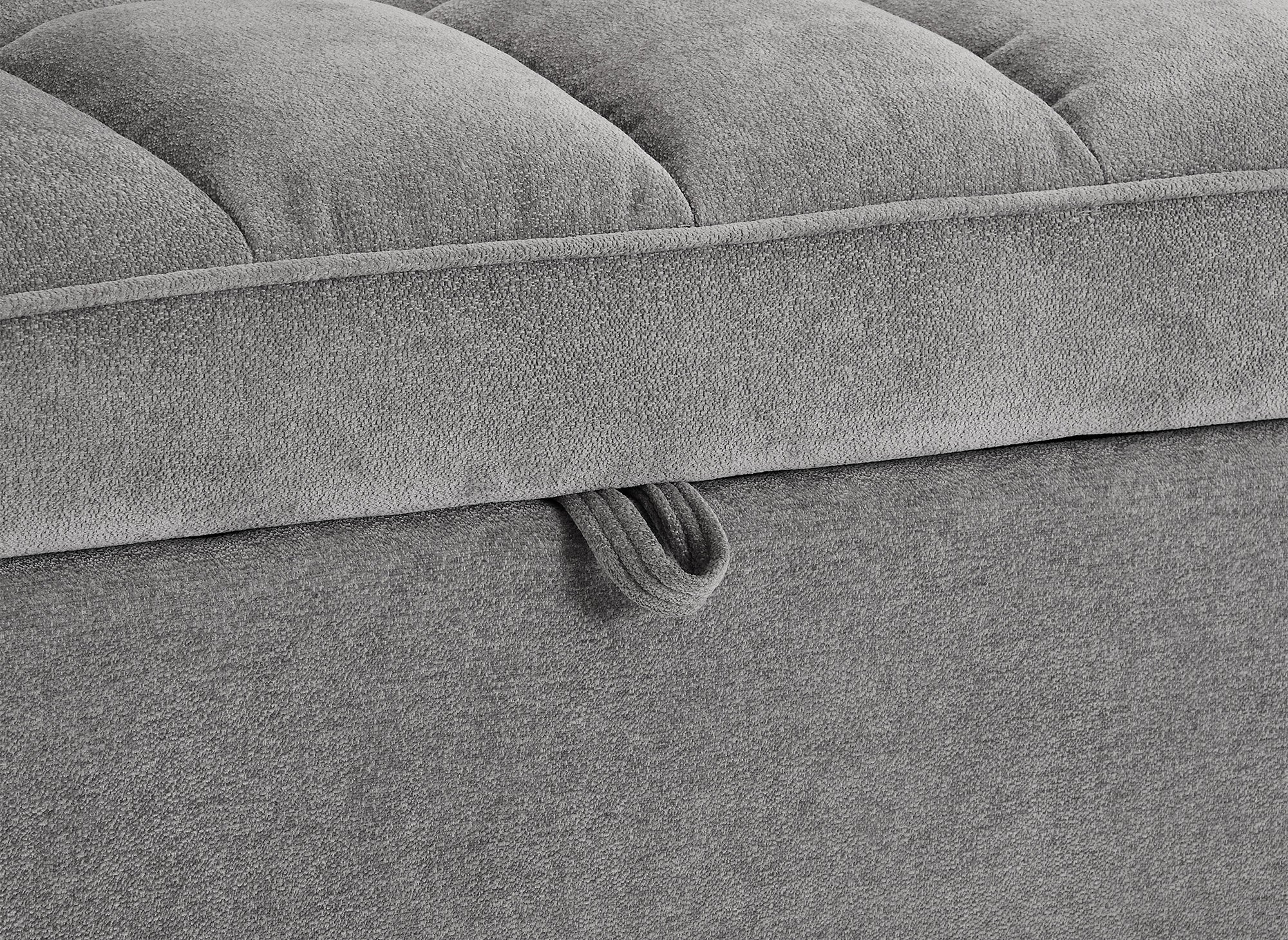 JASPER 2-Sitzer-Schlafsofa aus grauem strukturiertem Samt