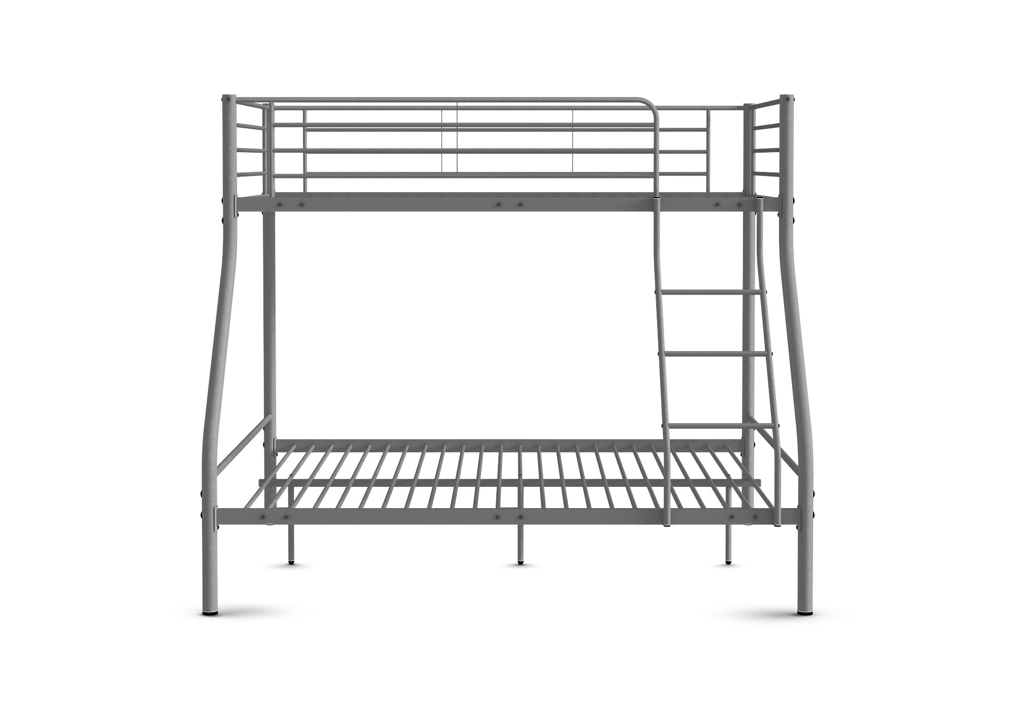 TRINITY 3-Sitzer-Etagenbett aus grauem Metall 90 x 190 cm und 140 x 190 cm