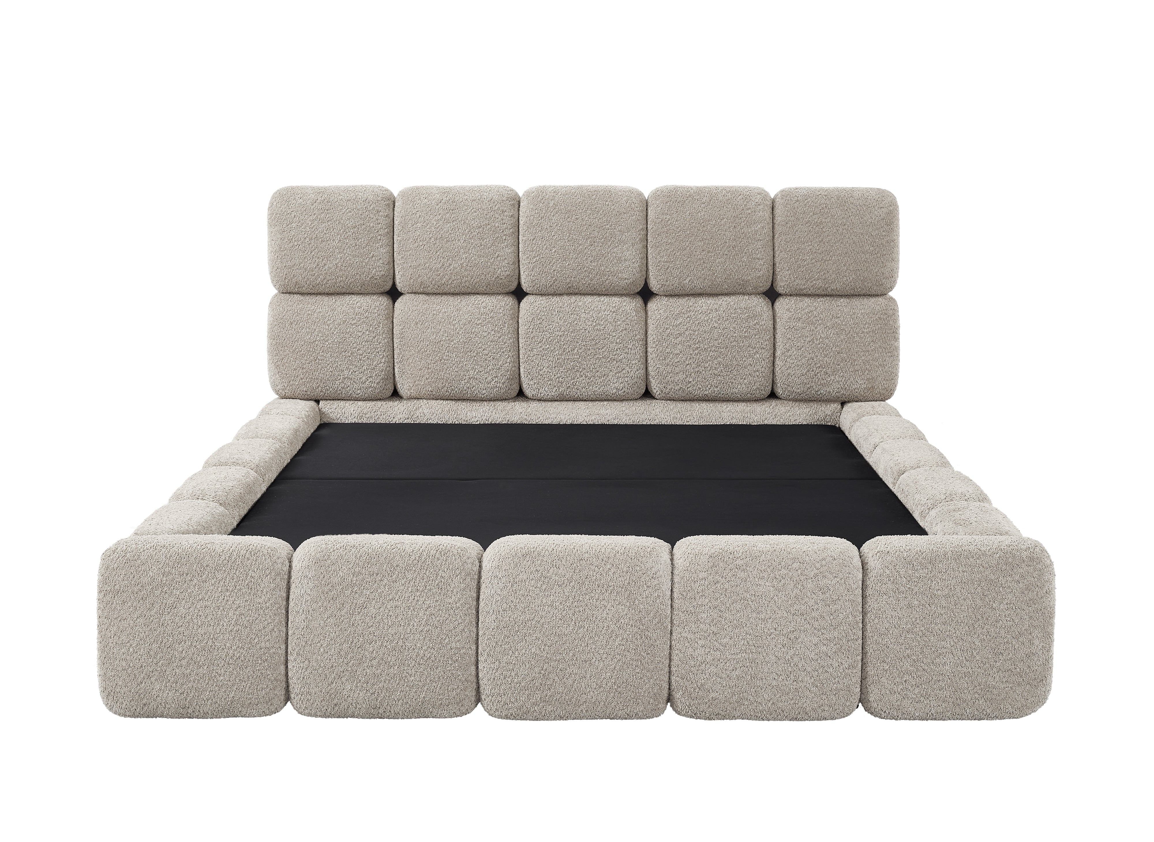 BUBBLE taupe Frotteebett mit Stauraum 180x200 cm