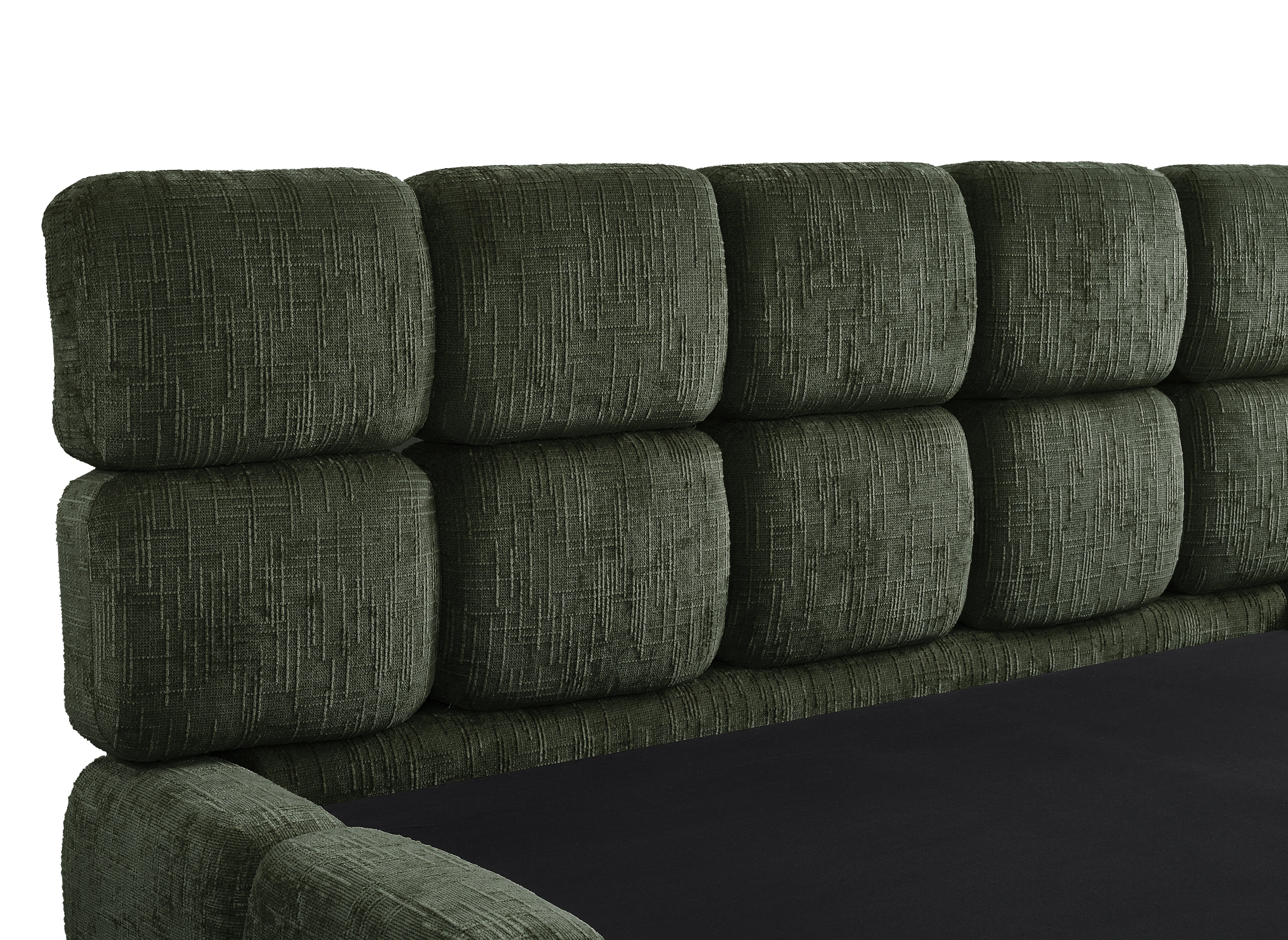 BUBBLE olivgrün meliertes Samtbett mit Stauraum 180x200 cm