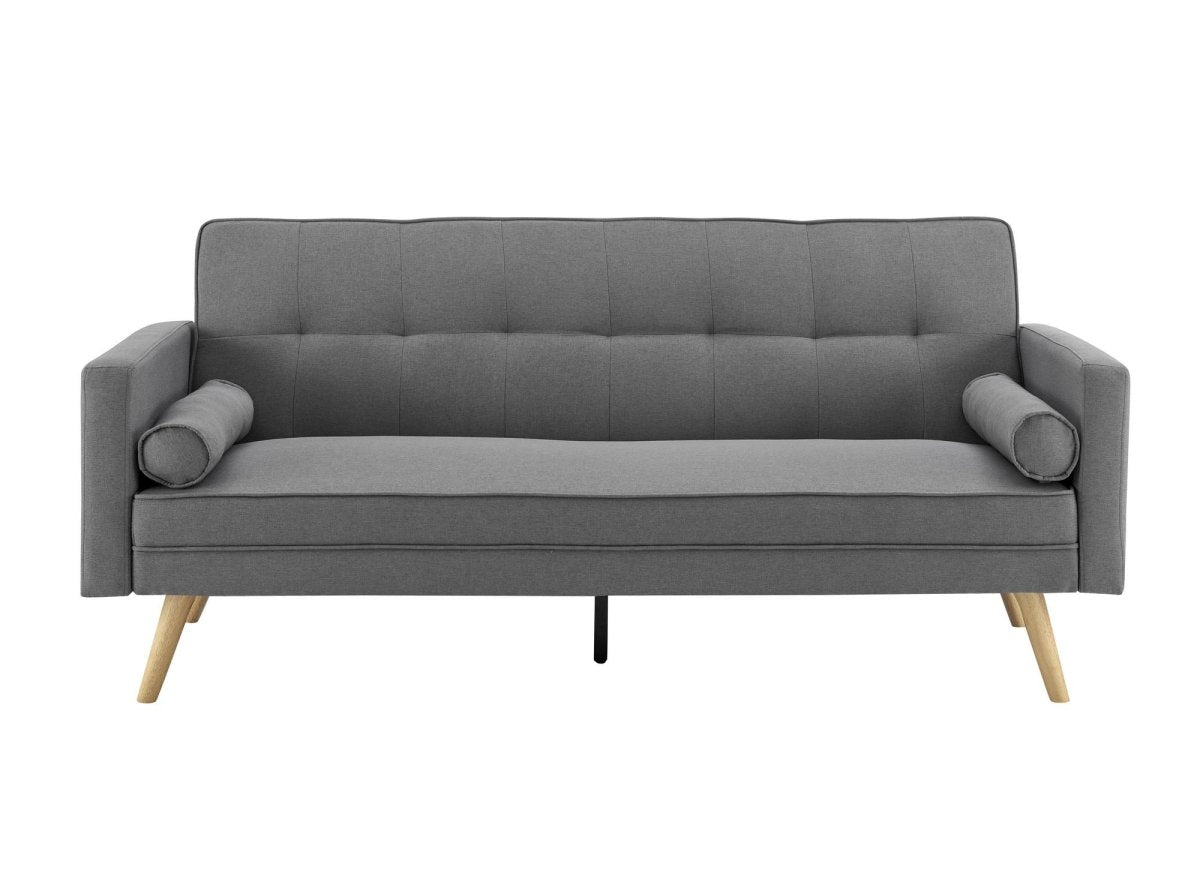 Banquette clic clac gris en tissu TANIA - DécoInParis