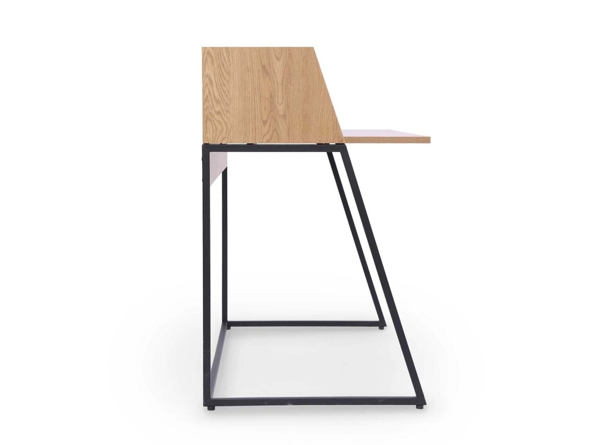 Bureau avec étagère design industriel en bois et métal LUDINE - DécoInParis