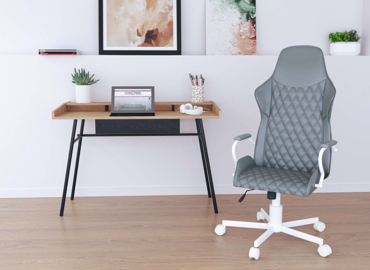 Bureau industriel 1 tiroir 1 étagère en bois et métal GASPARD - DécoInParis