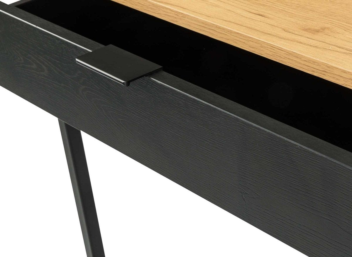 Bureau industriel avec tiroir et rangement en bois et métal COLETTE - DécoInParis