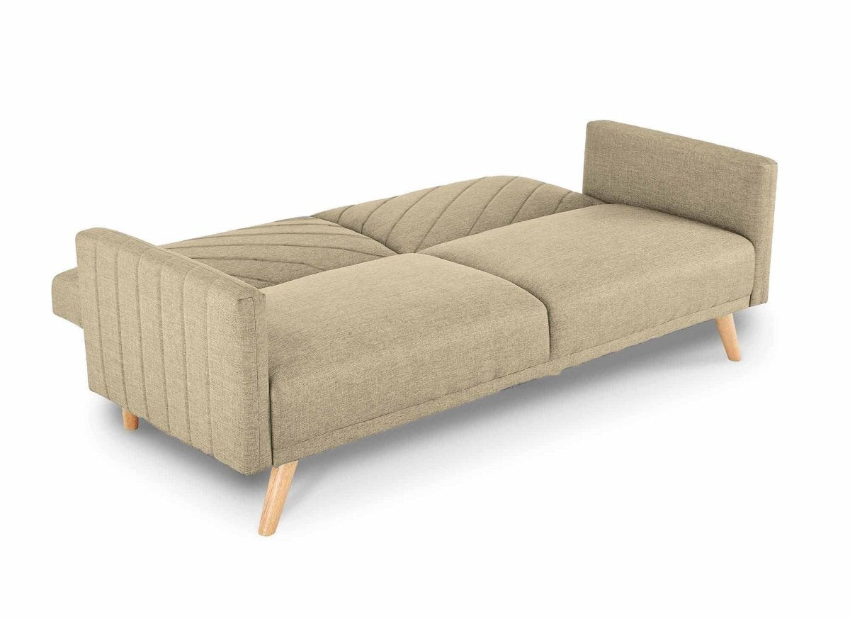 Canapé 3 places convertible scandinave en tissu beige BALDER - DécoInParis