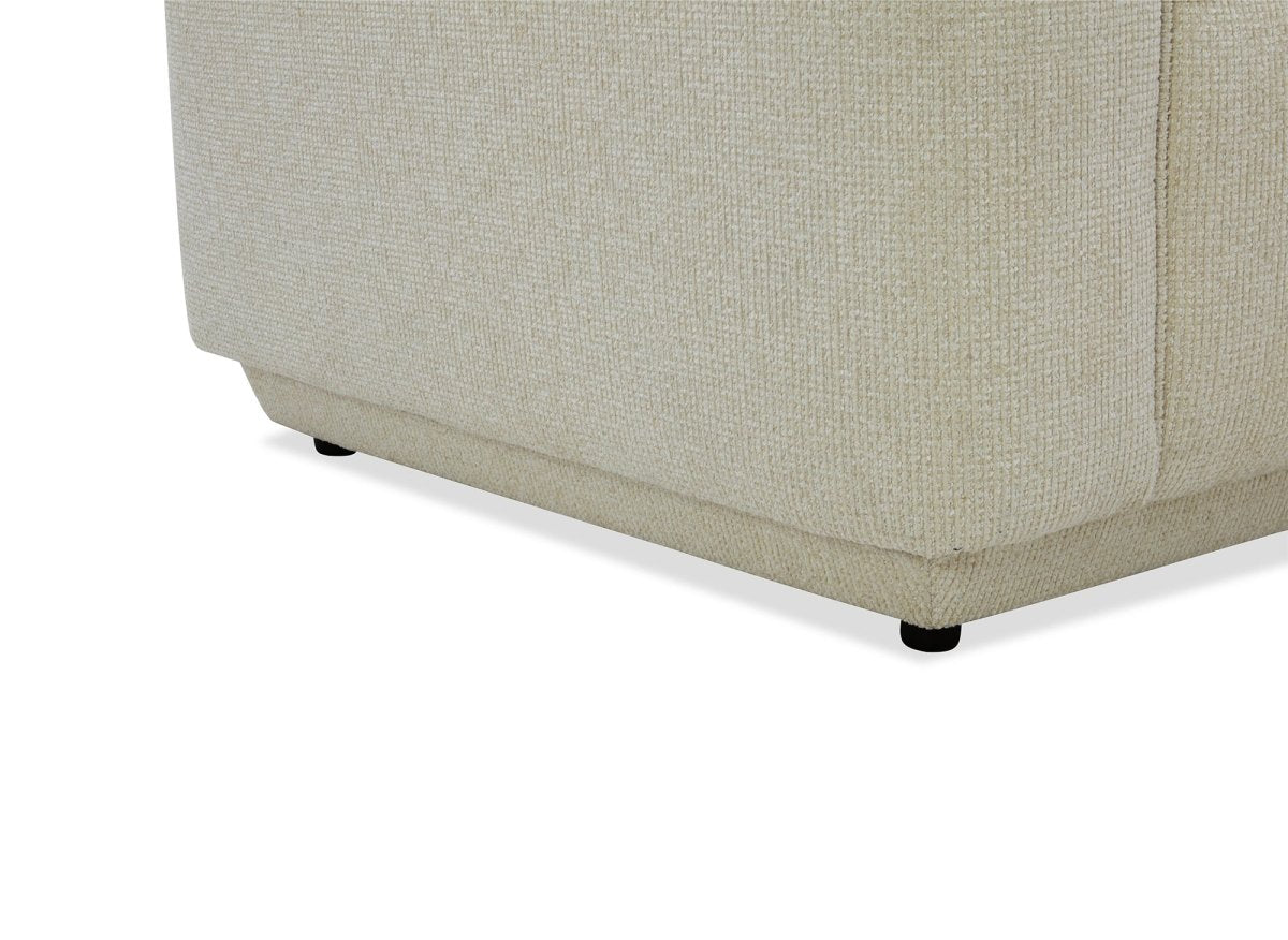 Canapé 3 places en velours chiné beige CARLOTA - DécoInParis