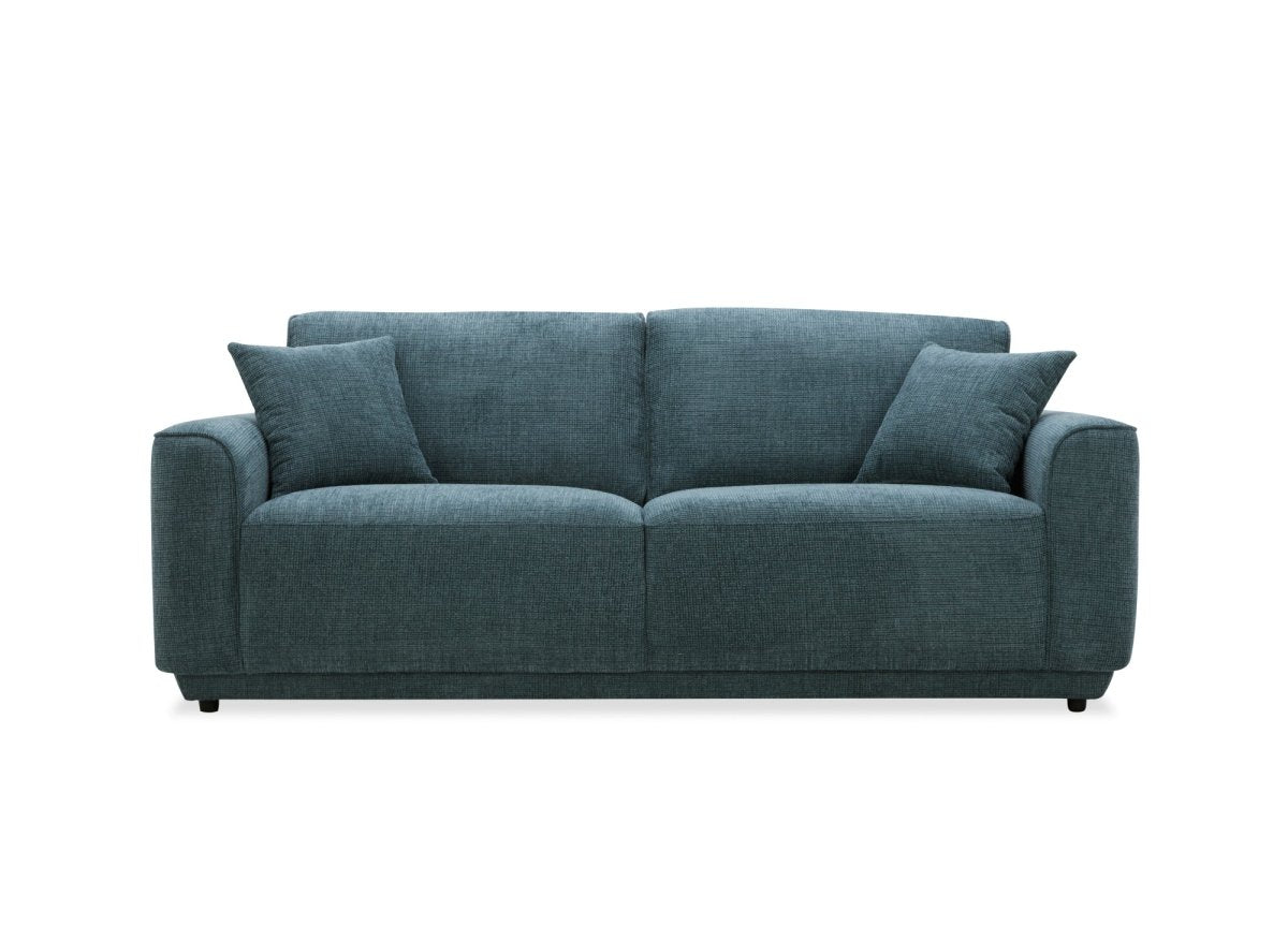 Canapé 3 places en velours chiné bleu CARLOTA - DécoInParis