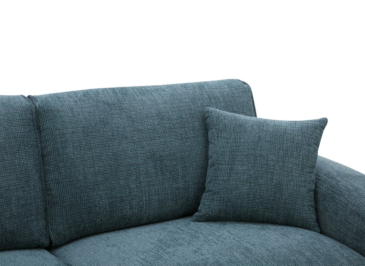 Canapé 3 places en velours chiné bleu CARLOTA - DécoInParis