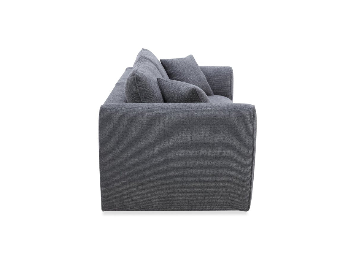 Canapé 3 places en velours texturé gris NALYA - DécoInParis