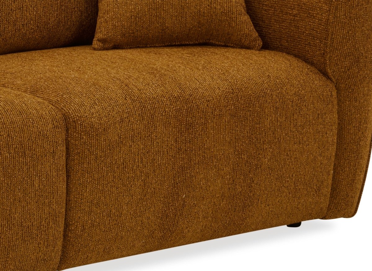 Canapé 3 places en velours texturé moutarde NALYA - DécoInParis
