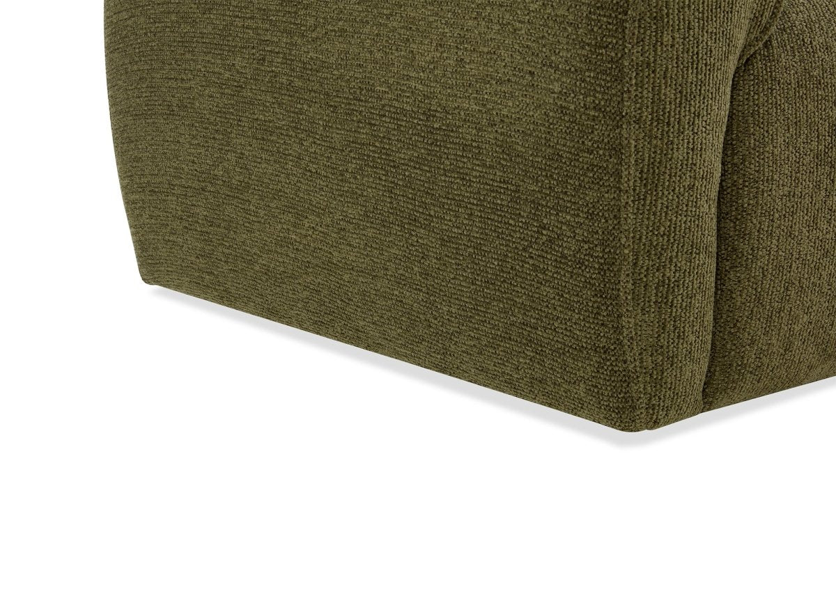 Canapé 3 places en velours texturé vert olive NALYA - DécoInParis