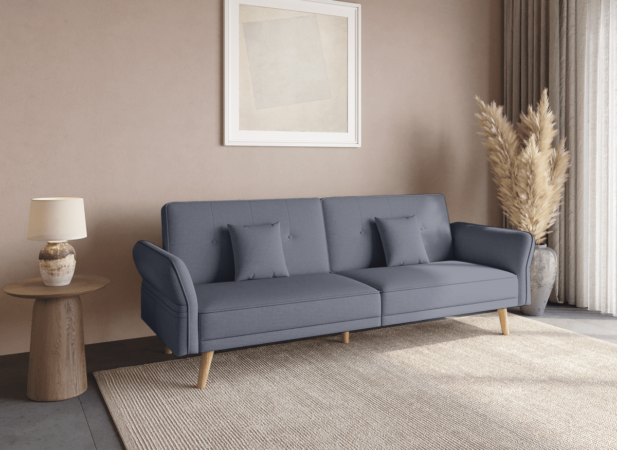 Canapé clic clac 3 places en tissu gris CHILI - DécoInParis