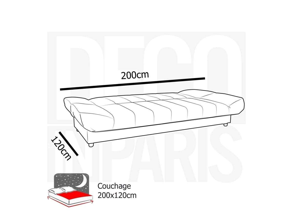 Canapé clic - clac convertible noir KOTI - DécoInParis