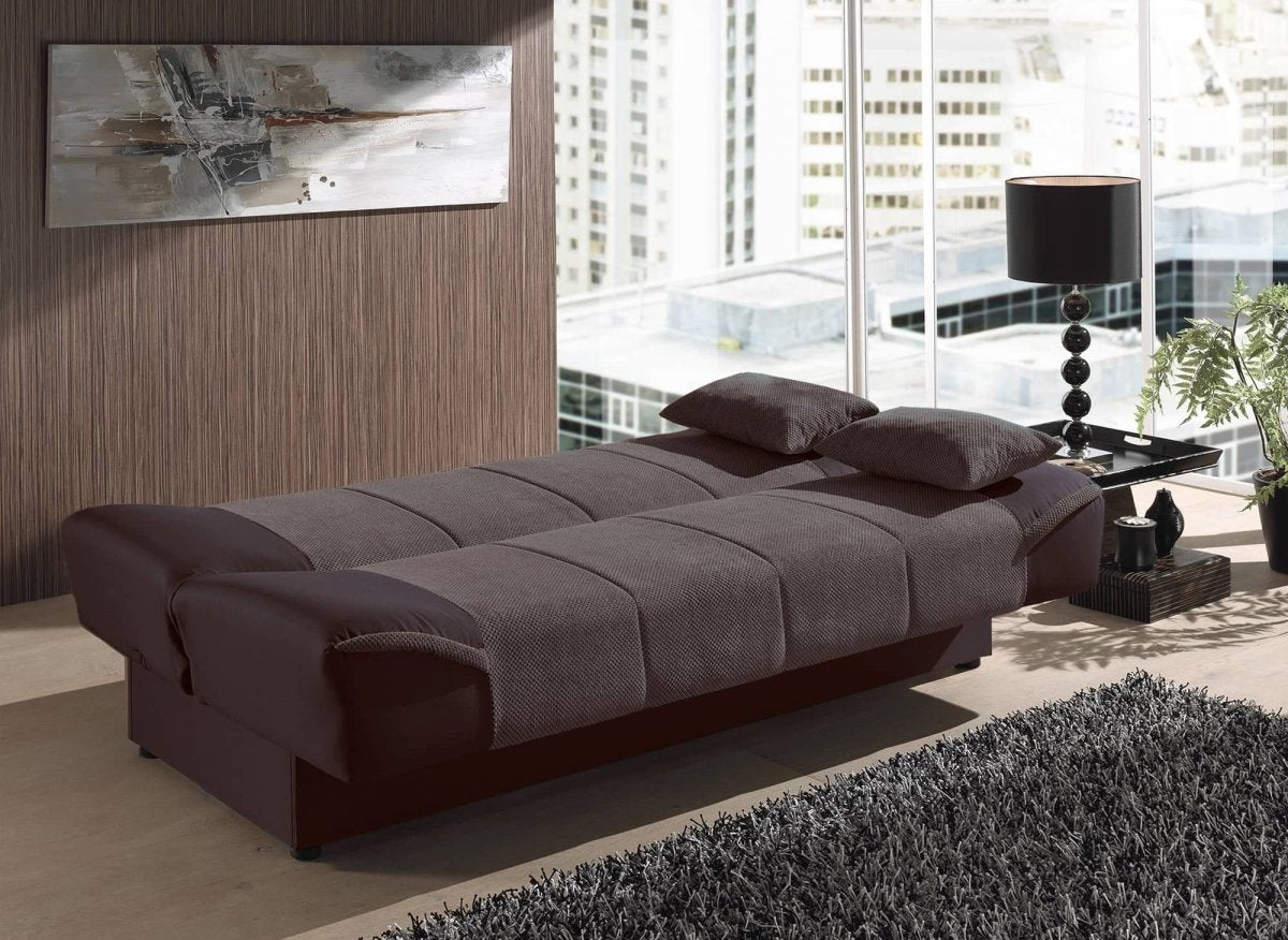 Canapé clic clac marron convertible NATI - DécoInParis