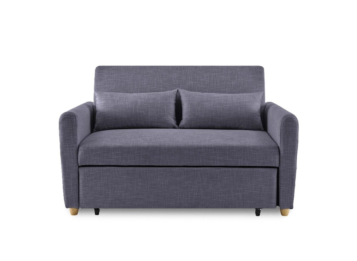 Canapé convertible 3 places en tissu gris foncé KALAYA - DécoInParis