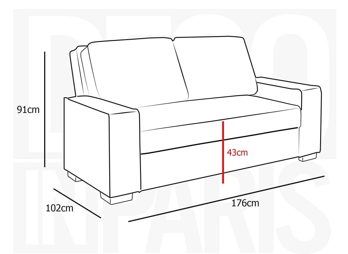 Canapé convertible 3 places gris JAMES - DécoInParis