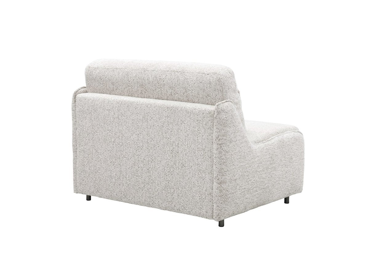 Canapé convertible express 1 place en tissu bouclette beige IMELDA - DécoInParis