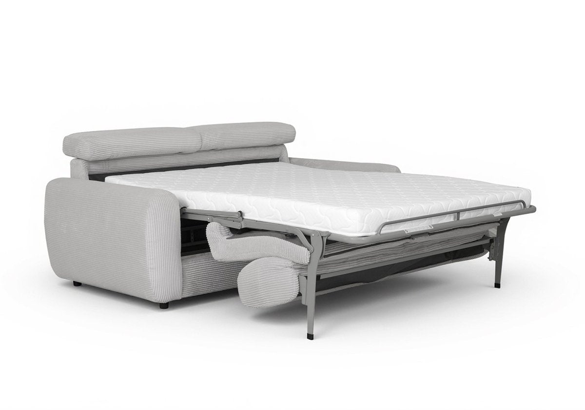 Canapé convertible express 3 places en velours côtelé gris TOGO - DécoInParis