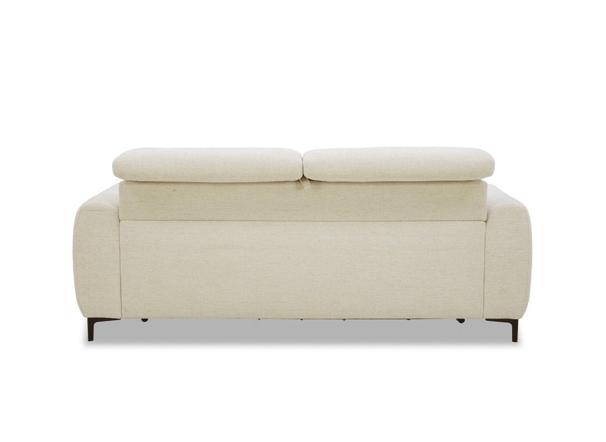 Canapé convertible express 3 places en velours texturé beige CALEB - DécoInParis