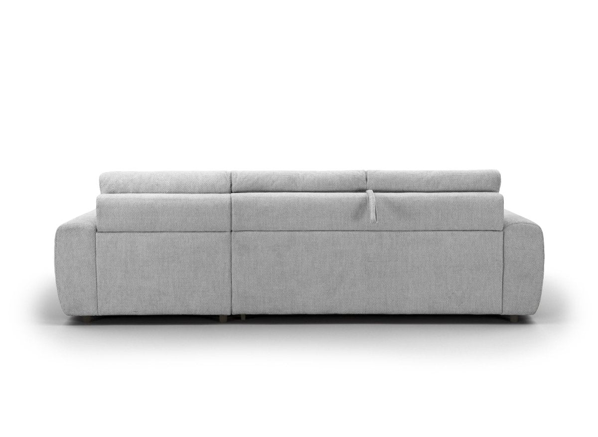 Canapé d'angle convertible ouverture express en tissu gris AGATHE - Angle droit - DécoInParis