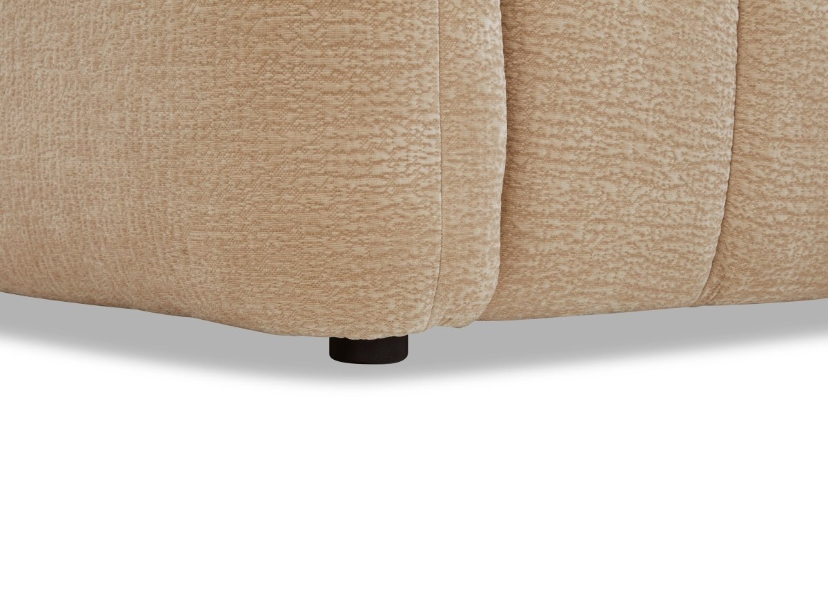 Canapé d'angle en velours tissé beige avec dossier réglable ADONIS - Angle droit - DécoInParis